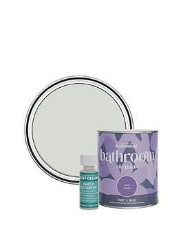 Product photograph of Rust-oleum Satin Finish Bathroom Tile Paint With Activator In Winter Grey - 750 Ml Tin from very.co.uk