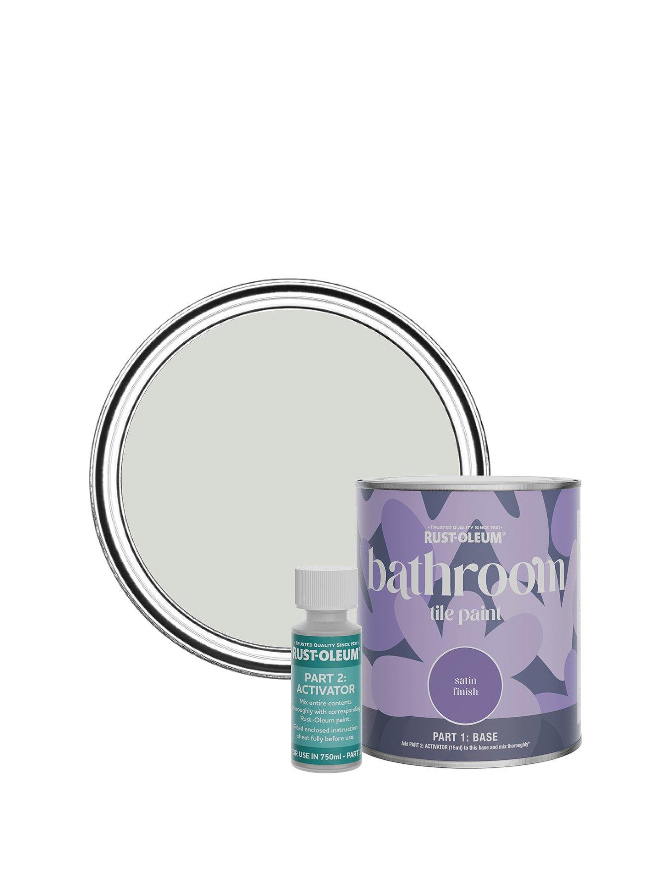 undefined Satin Finish Bathroom Tile Paint with Activator in Winter Grey - 750 ml tin