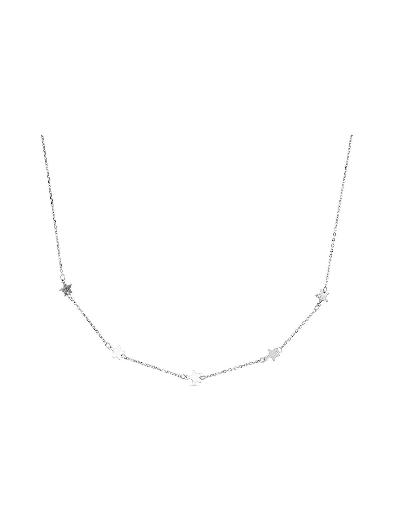 Product photograph of Elk Bloom Dainty Sterling Silver Star Choker - Silver from very.co.uk