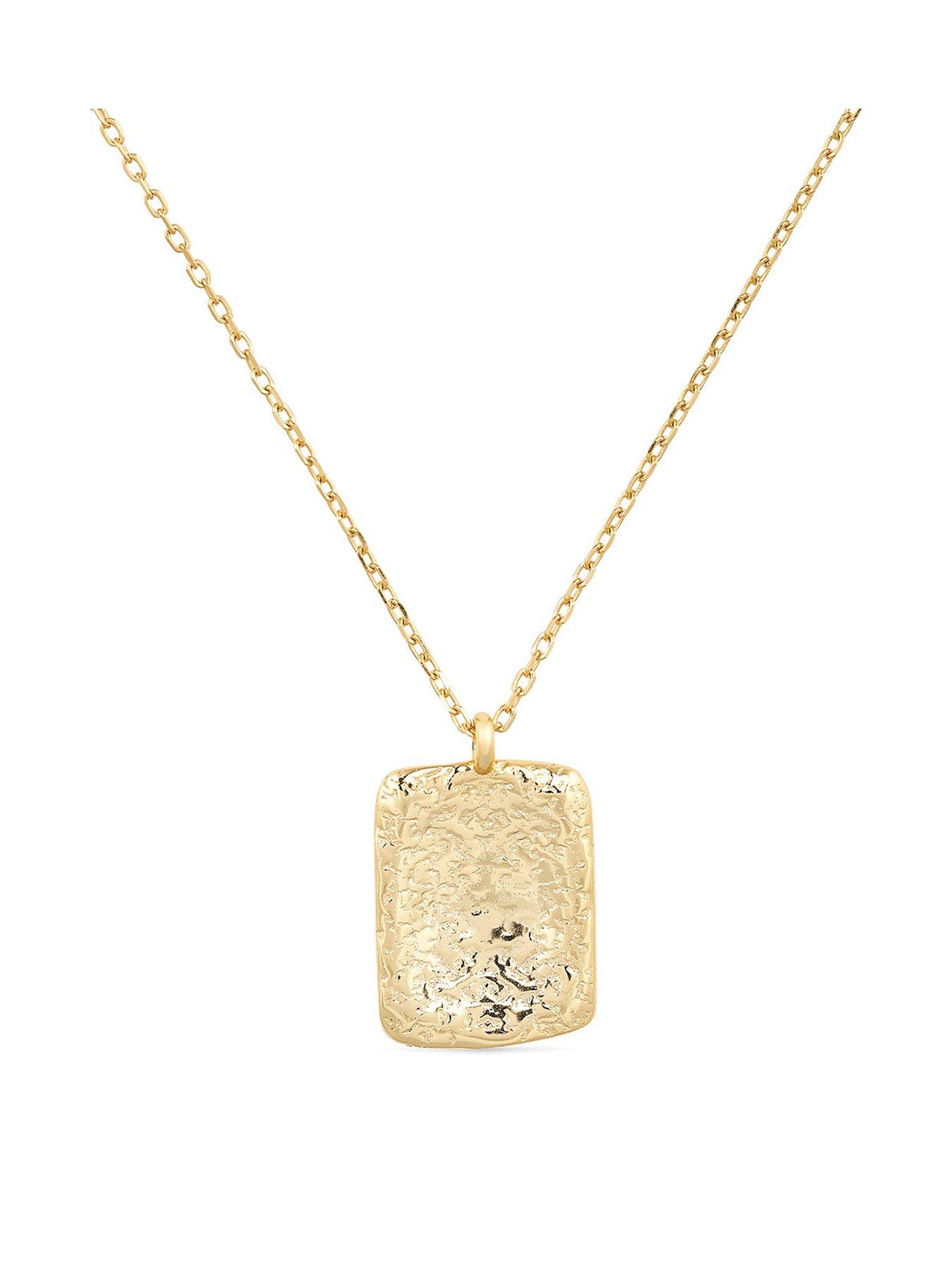 Product photograph of Elk Bloom Chunky 18k Plated Gold Coin Medallion Necklace from very.co.uk