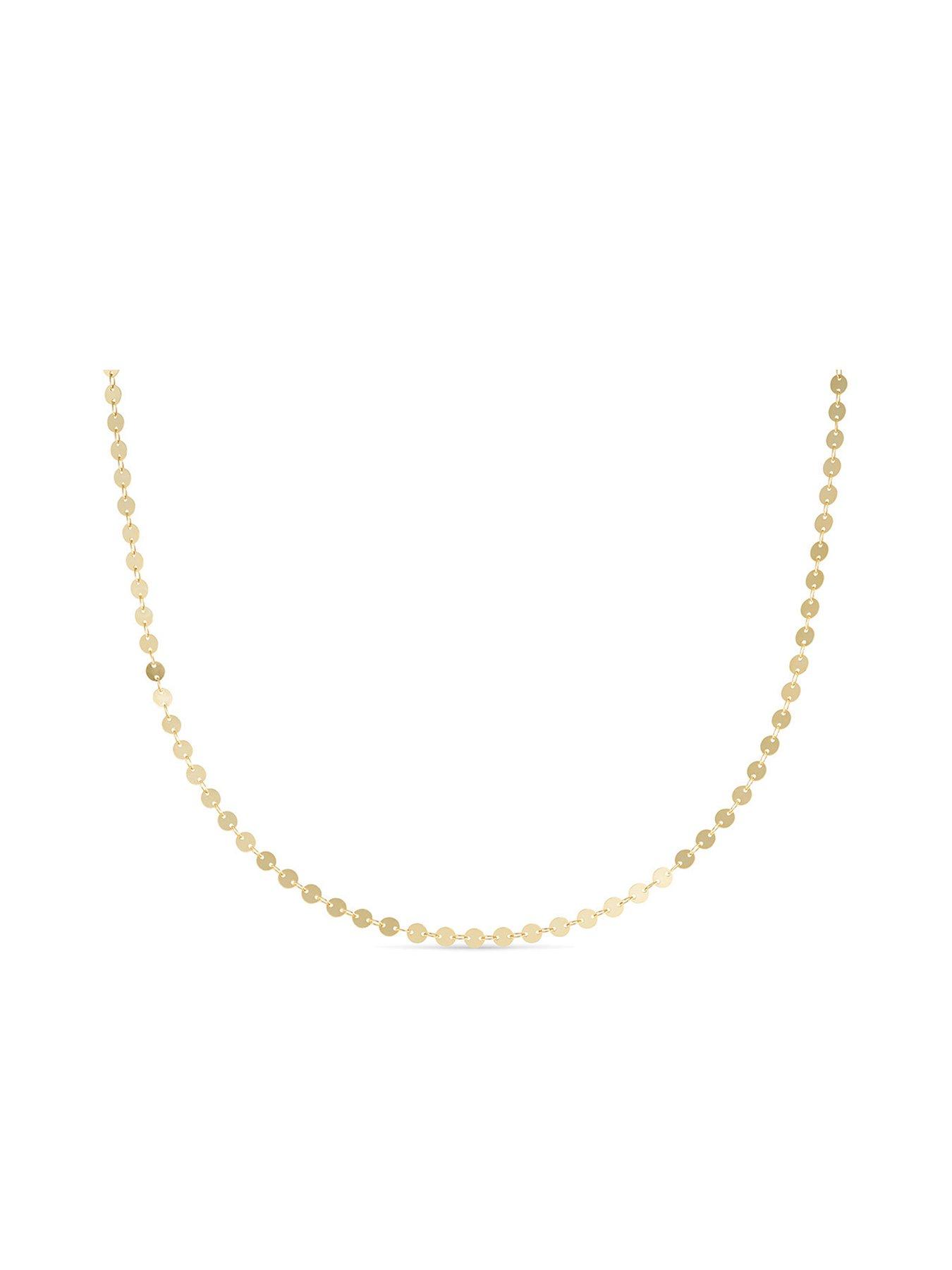 Product photograph of Elk Bloom Dainty Gold Plated 14k Disc Choker from very.co.uk