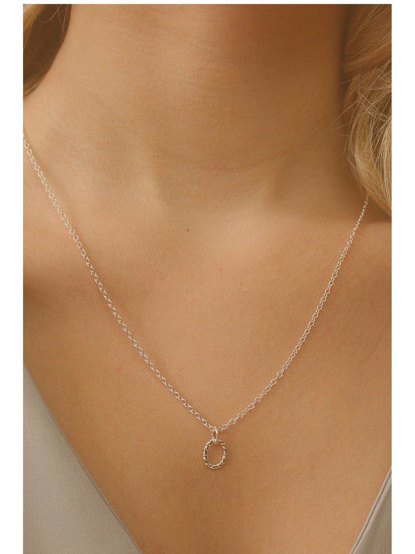 Product photograph of Elk Bloom Dainty Silver Chain Necklace - Silver from very.co.uk
