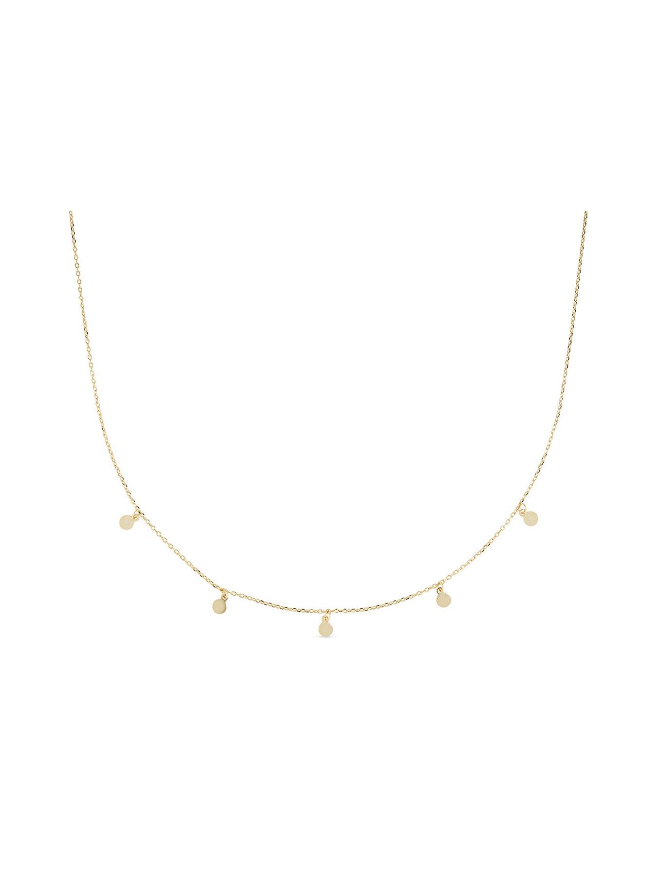 Product photograph of Elk Bloom Dainty 18k Gold Disc Choker Necklace - Gold from very.co.uk