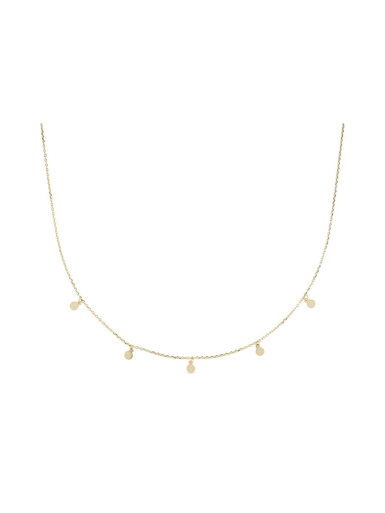 Product photograph of Elk Bloom Dainty 18k Gold Plated Disc Choker Necklace from very.co.uk