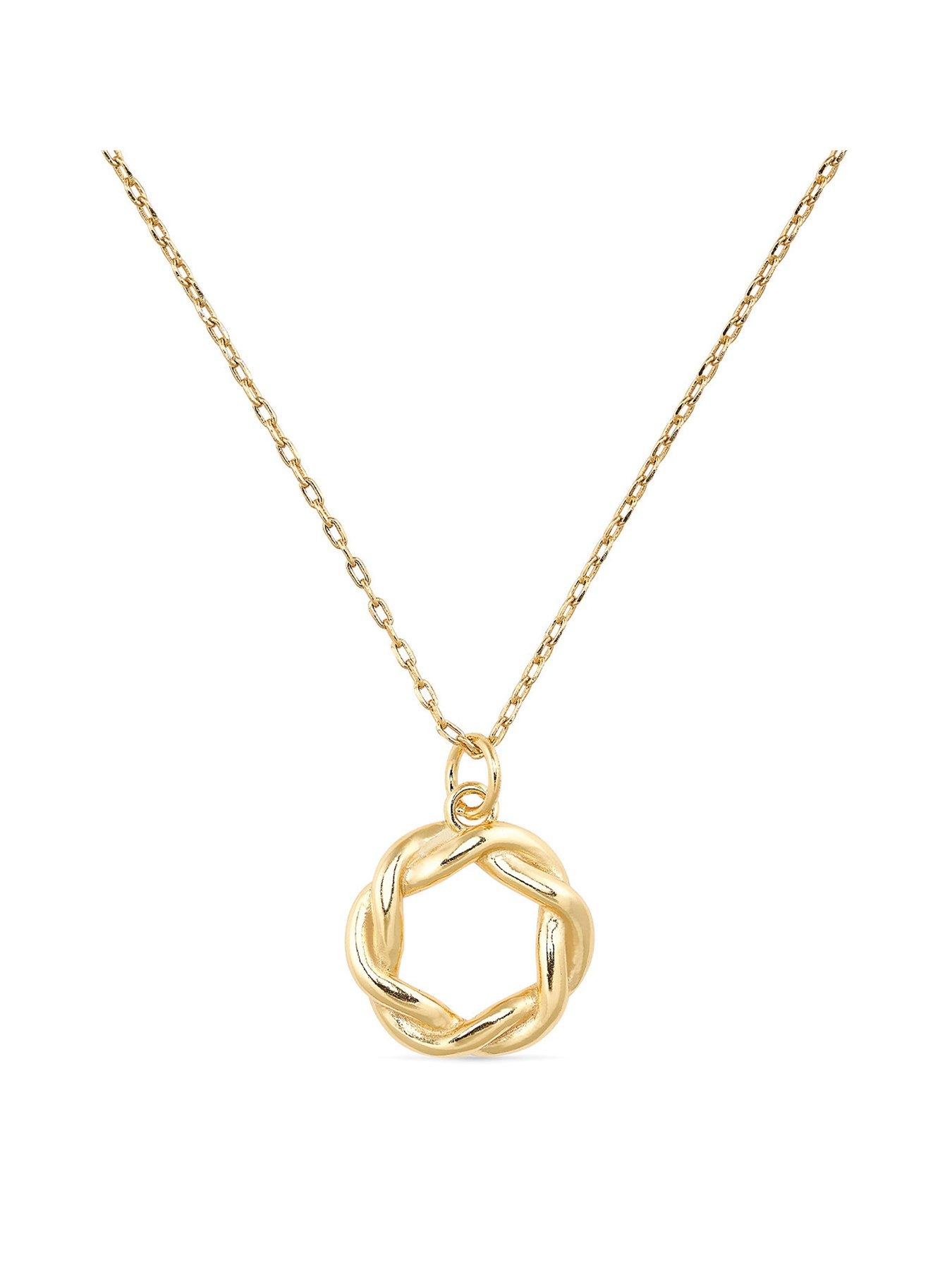 Product photograph of Elk Bloom 14k Gold Plated Circle Necklace from very.co.uk