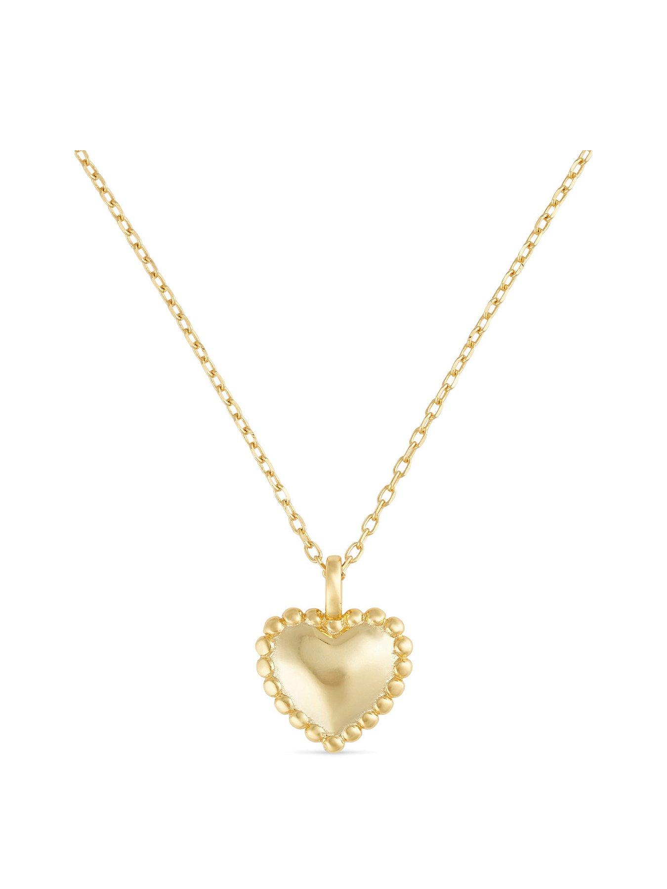 Product photograph of Elk Bloom Dainty 18k Gold Heart Love Necklace - Gold from very.co.uk