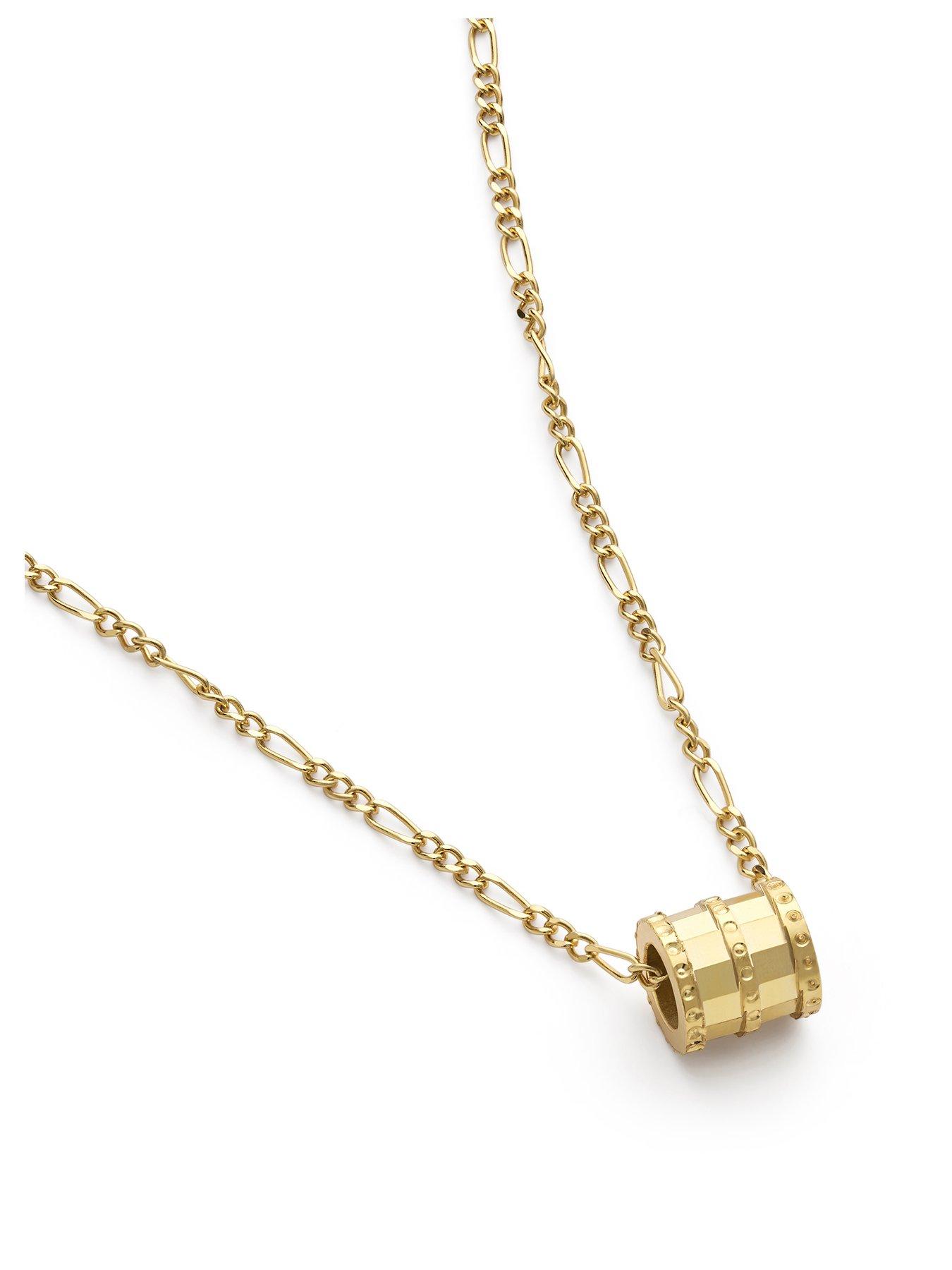 Product photograph of Elk Bloom Thin 18k Gold Plated Link Chain Necklace from very.co.uk
