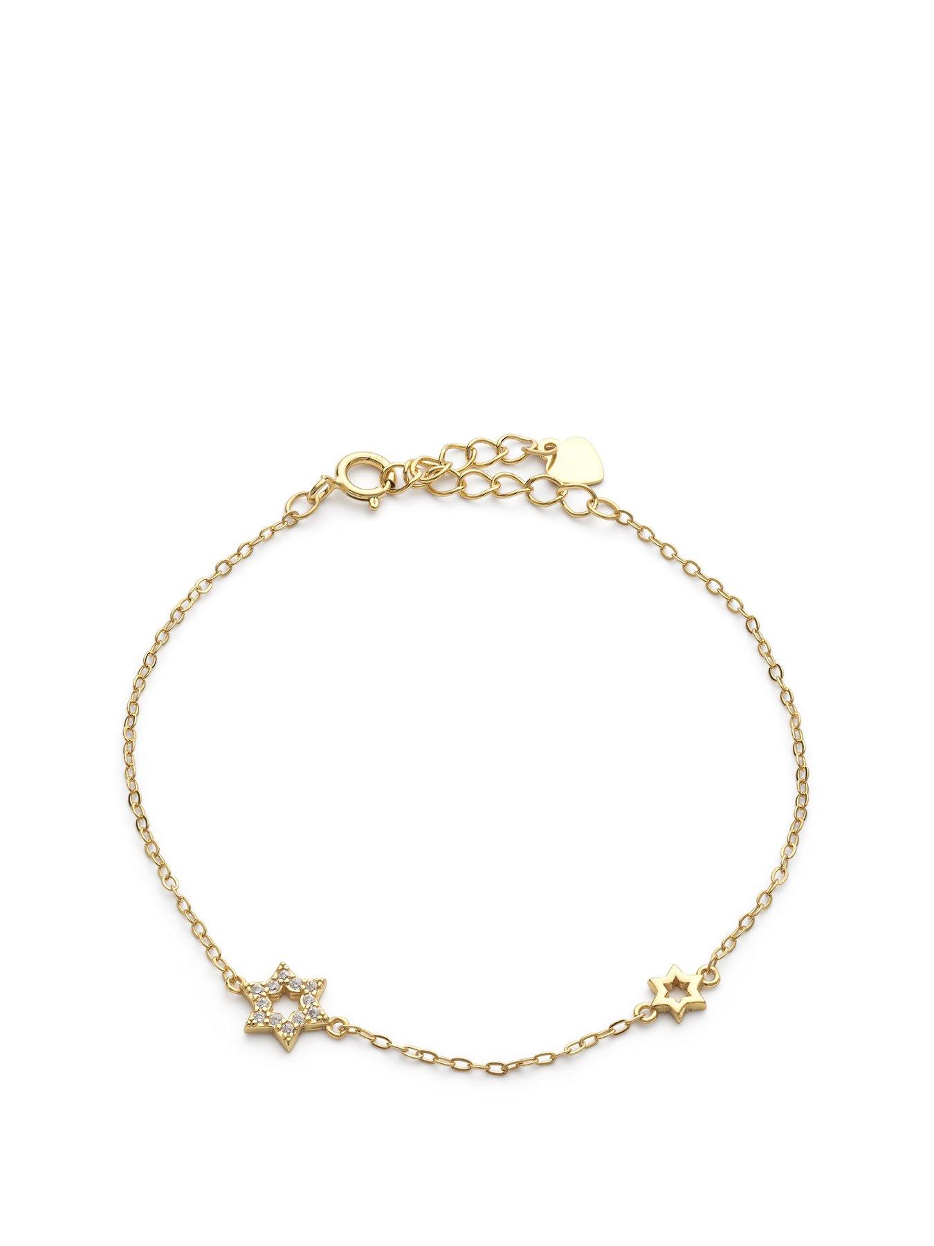 Product photograph of Elk Bloom Gold Dainty Star Bracelet - Gold from very.co.uk