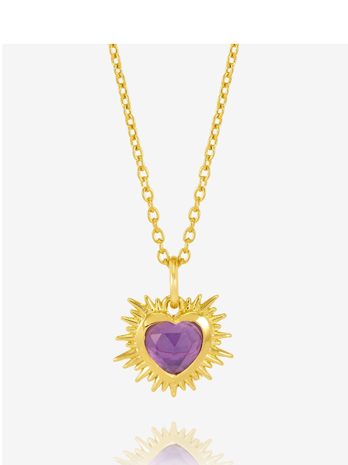 Rachel Jackson Personalised Electric Love Birthstone Heart Necklace