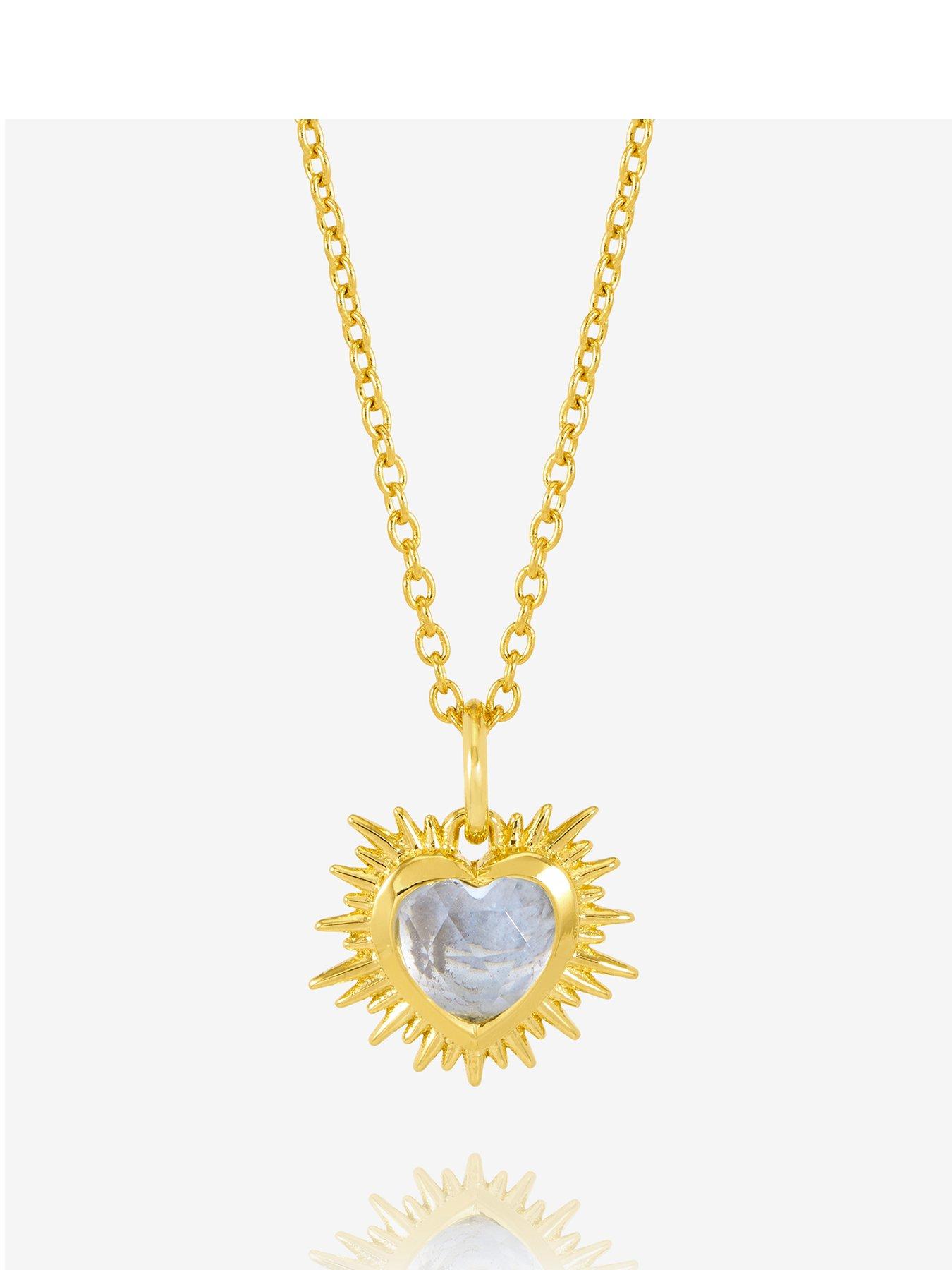 Rachel Jackson Personalised Electric Love Birthstone Heart Necklace