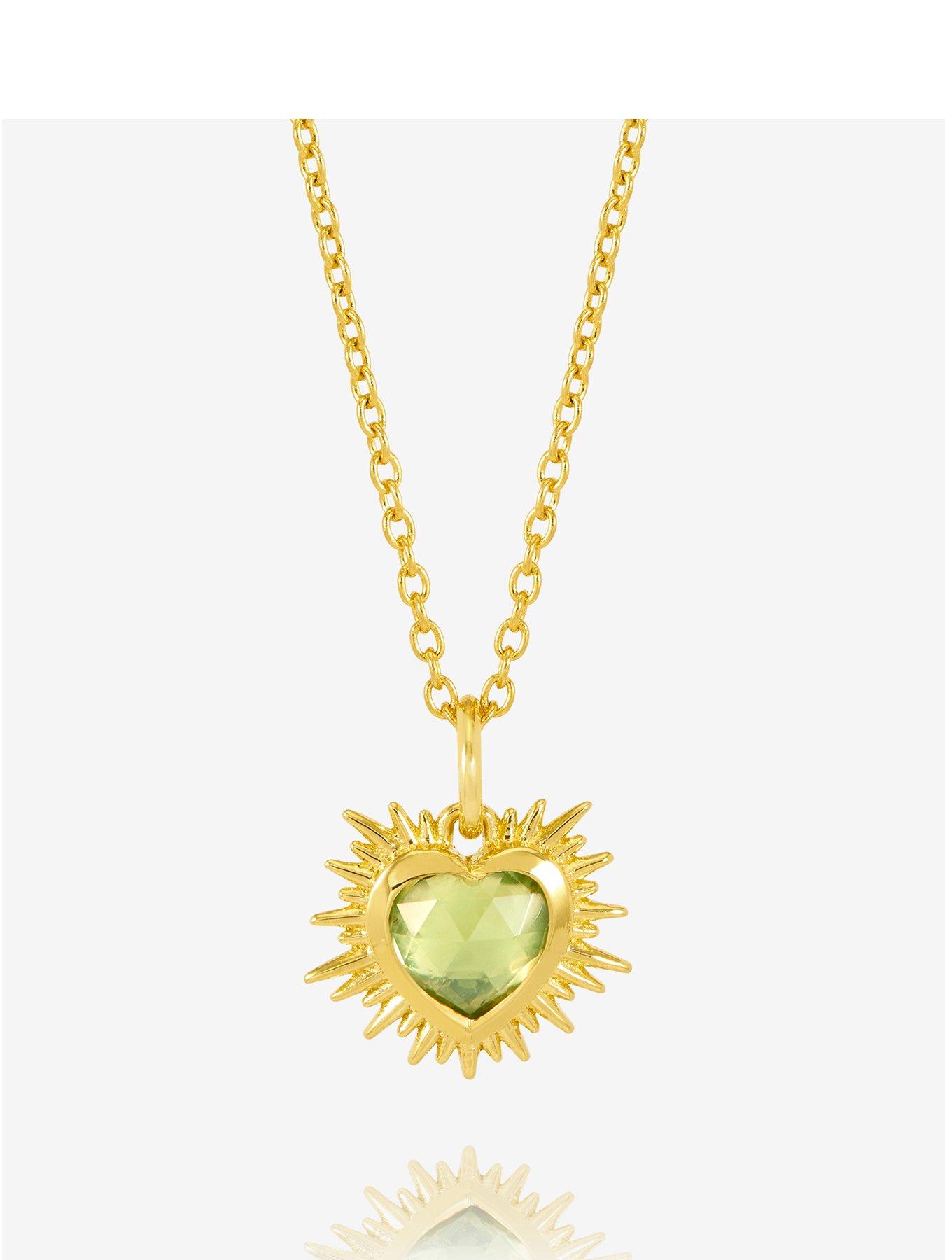 Rachel Jackson Personalised Electric Love Birthstone Heart Necklace