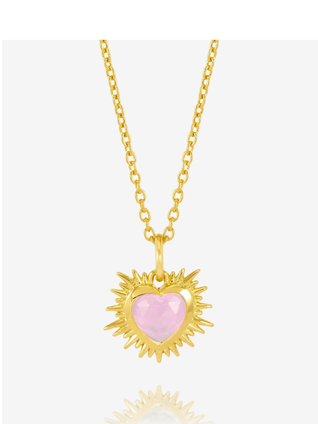 Rachel Jackson Personalised Electric Love Birthstone Heart Necklace