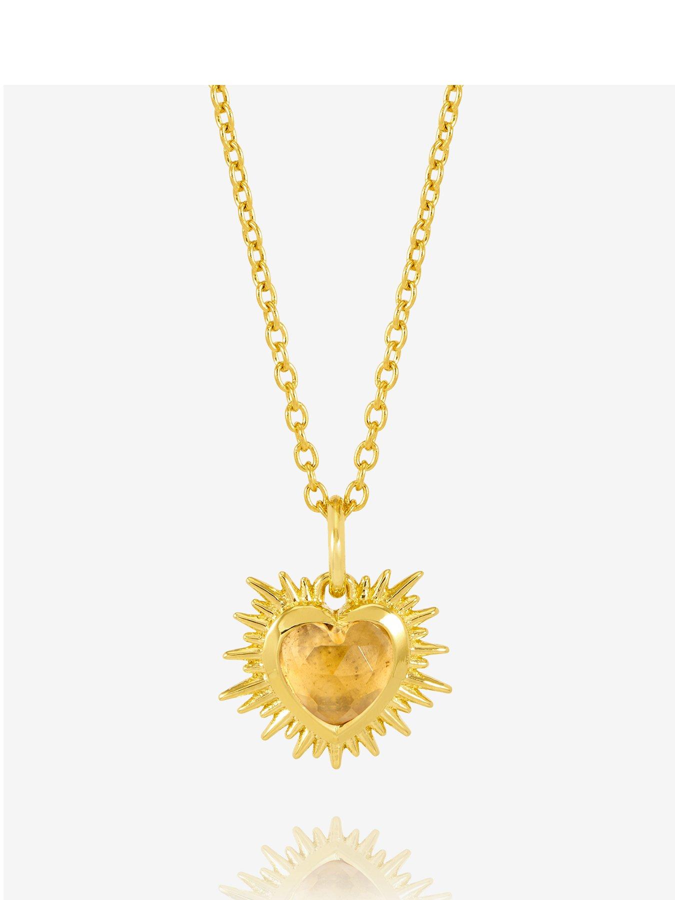 Rachel Jackson Personalised Electric Love Birthstone Heart Necklace