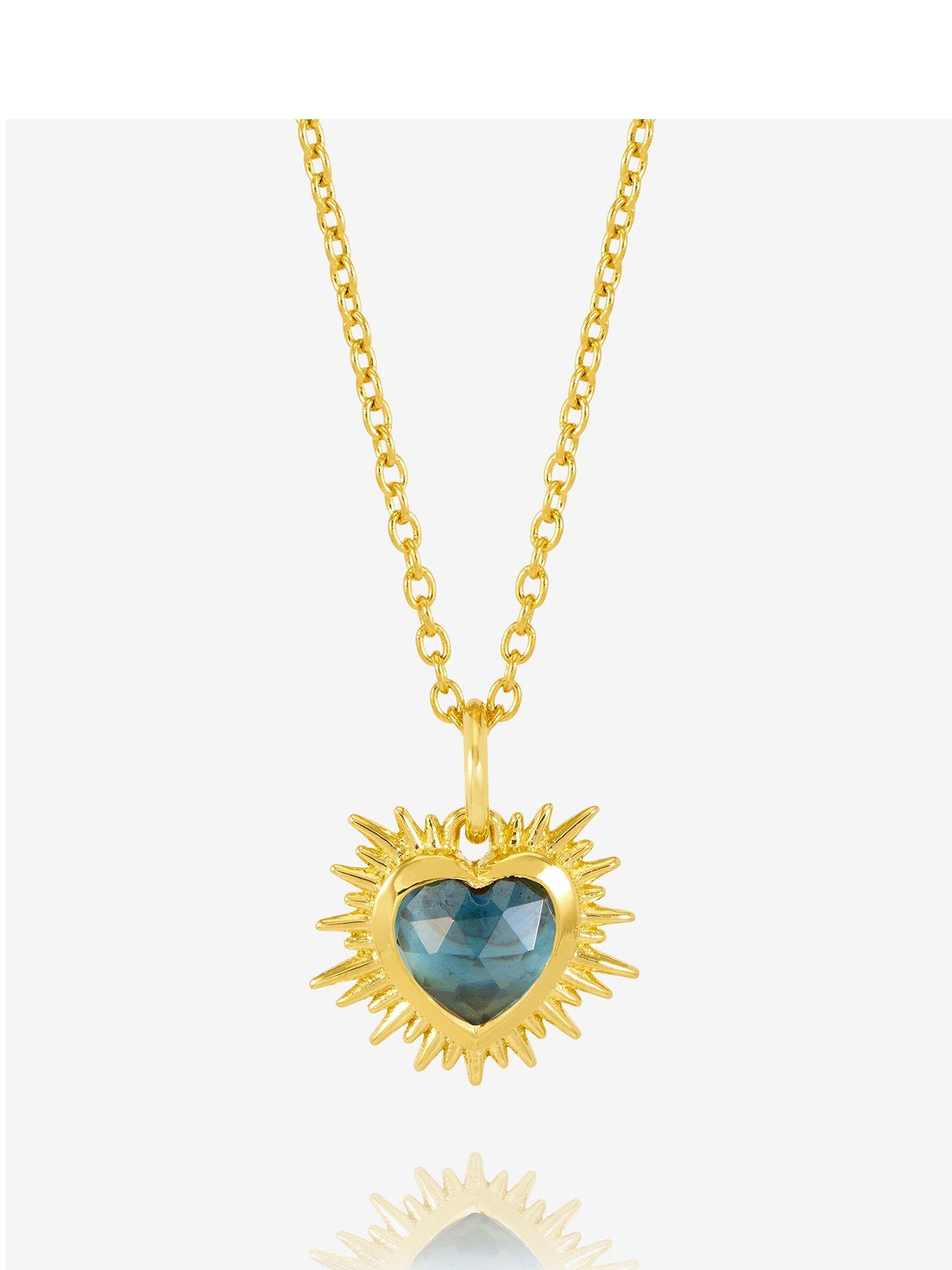 Rachel Jackson Personalised Electric Love Birthstone Heart Necklace