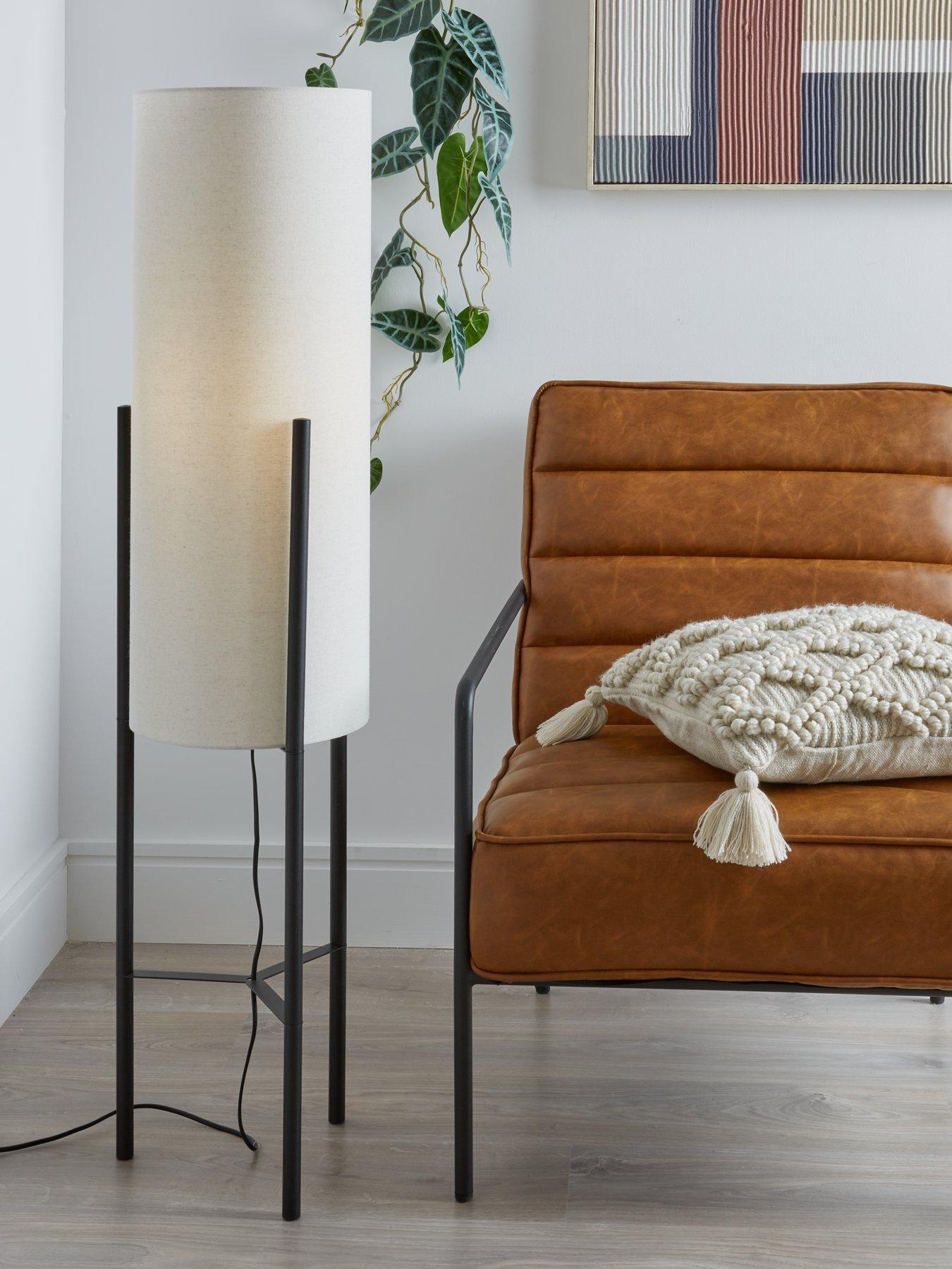 Product photograph of Very Home Vessel Floor Lamp With Linen Shade from very.co.uk