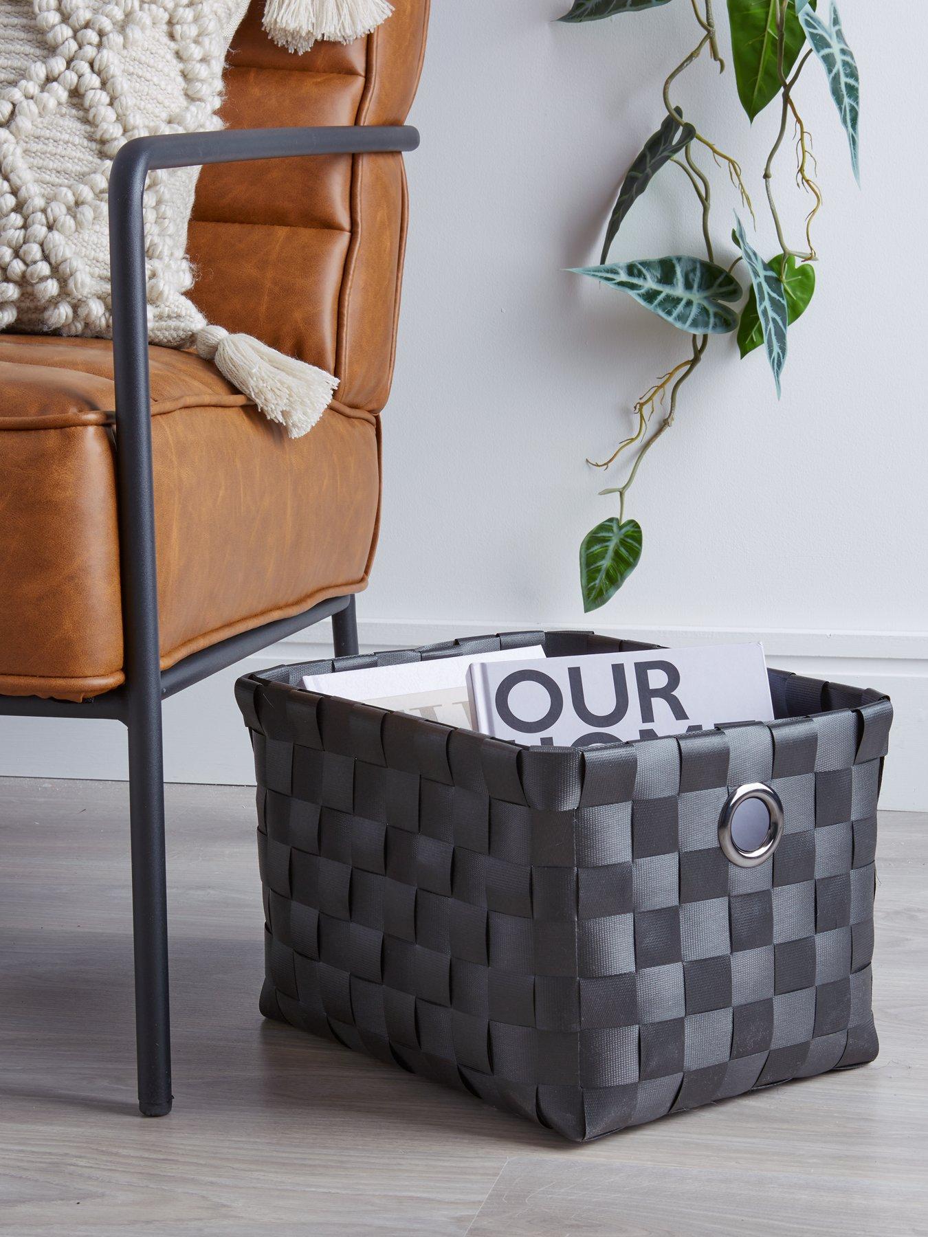 Image 1 of 6 of Very Home Faux Leather Woven Storage 34x27x22.5cm
