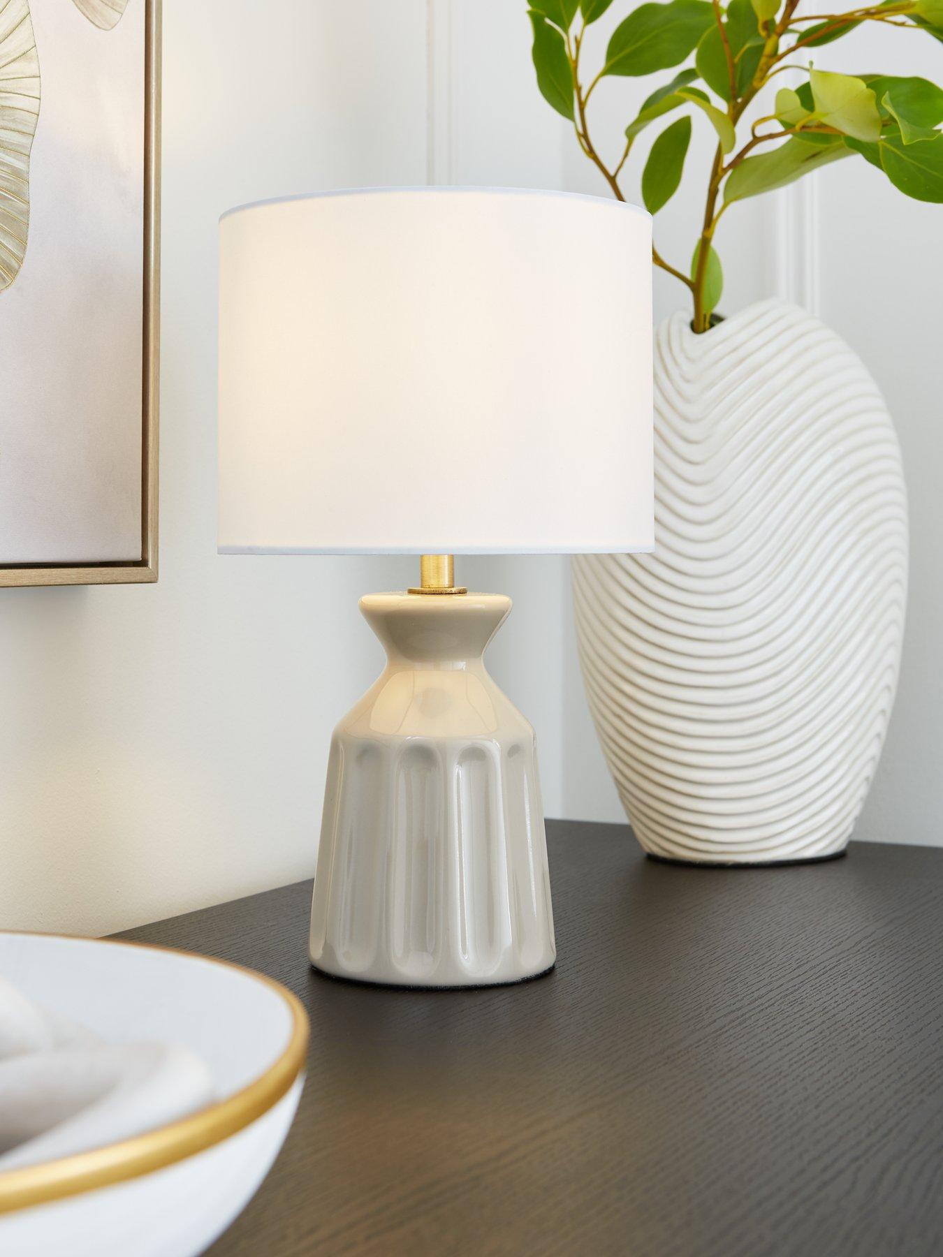 Very Home Ceramic Carved Table Lamp