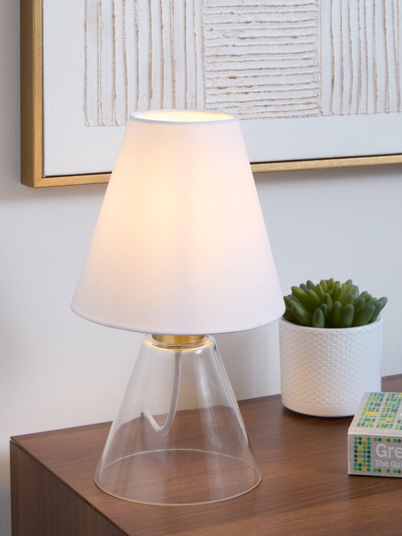 Product photograph of Very Home Conical Glass Table Lamp 23cm from very.co.uk