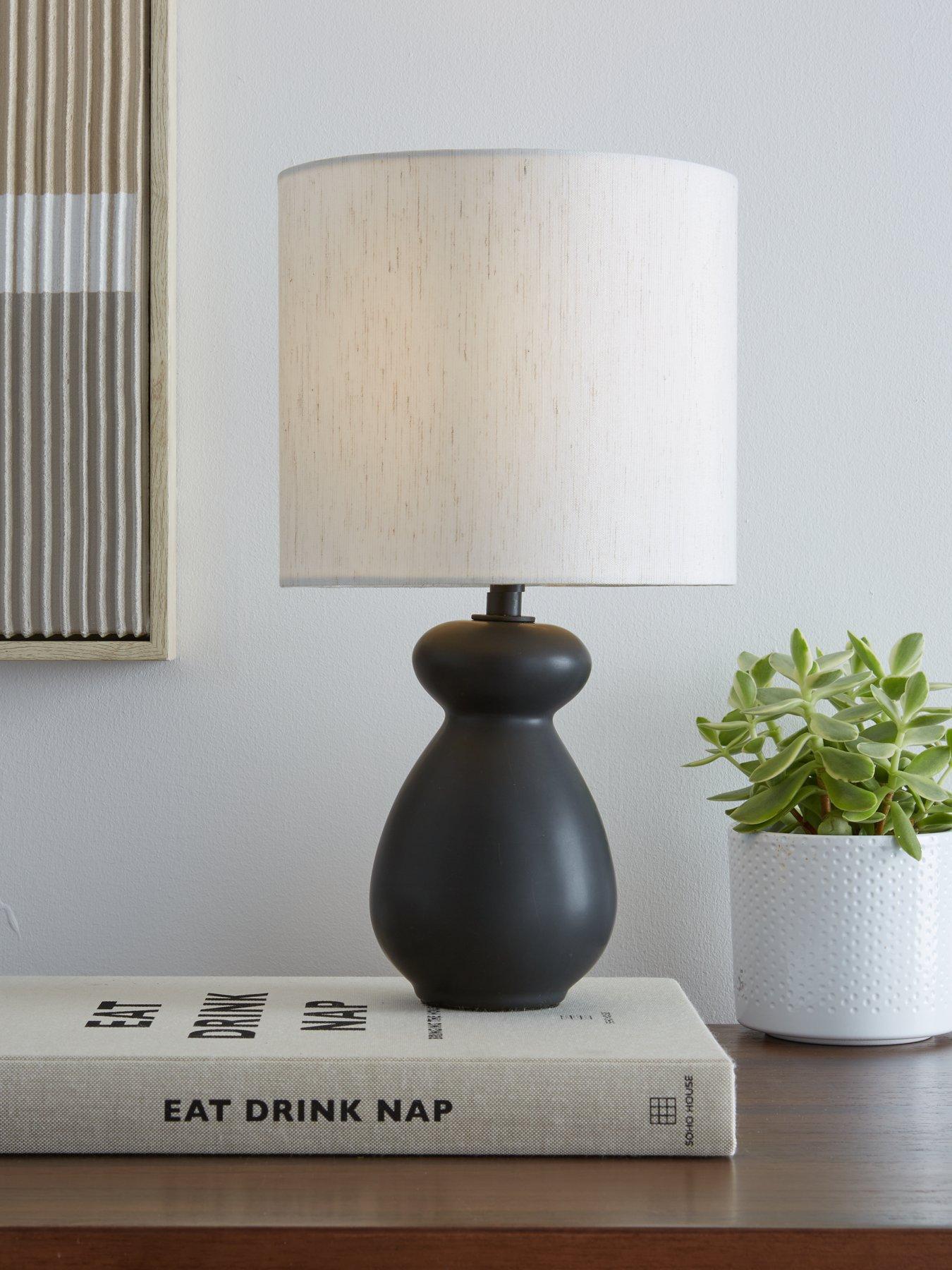 Product photograph of Very Home Black Chubby Table Lamp from very.co.uk