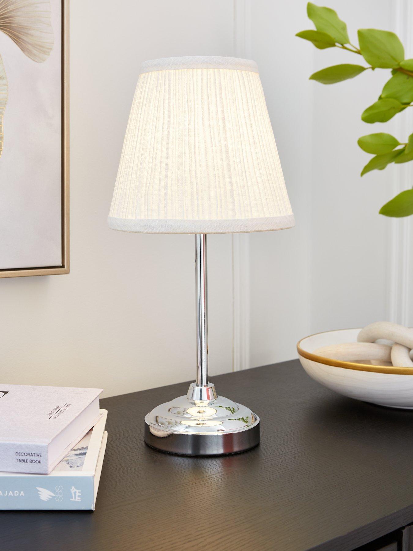 Product photograph of Very Home Chrome Stem Table Lamp 23cm from very.co.uk