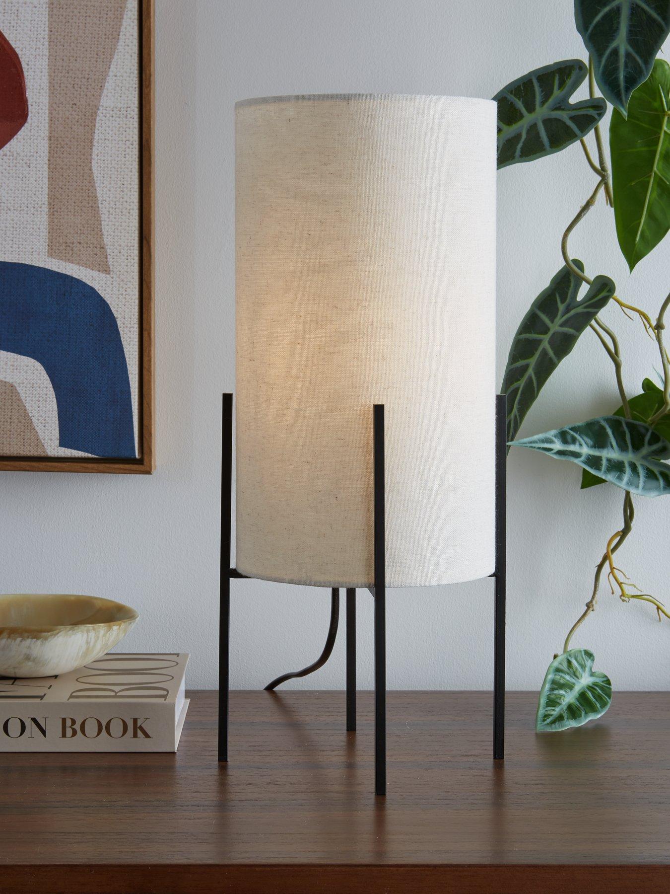 Product photograph of Very Home Vessle Table Lamp With Linen Shade from very.co.uk