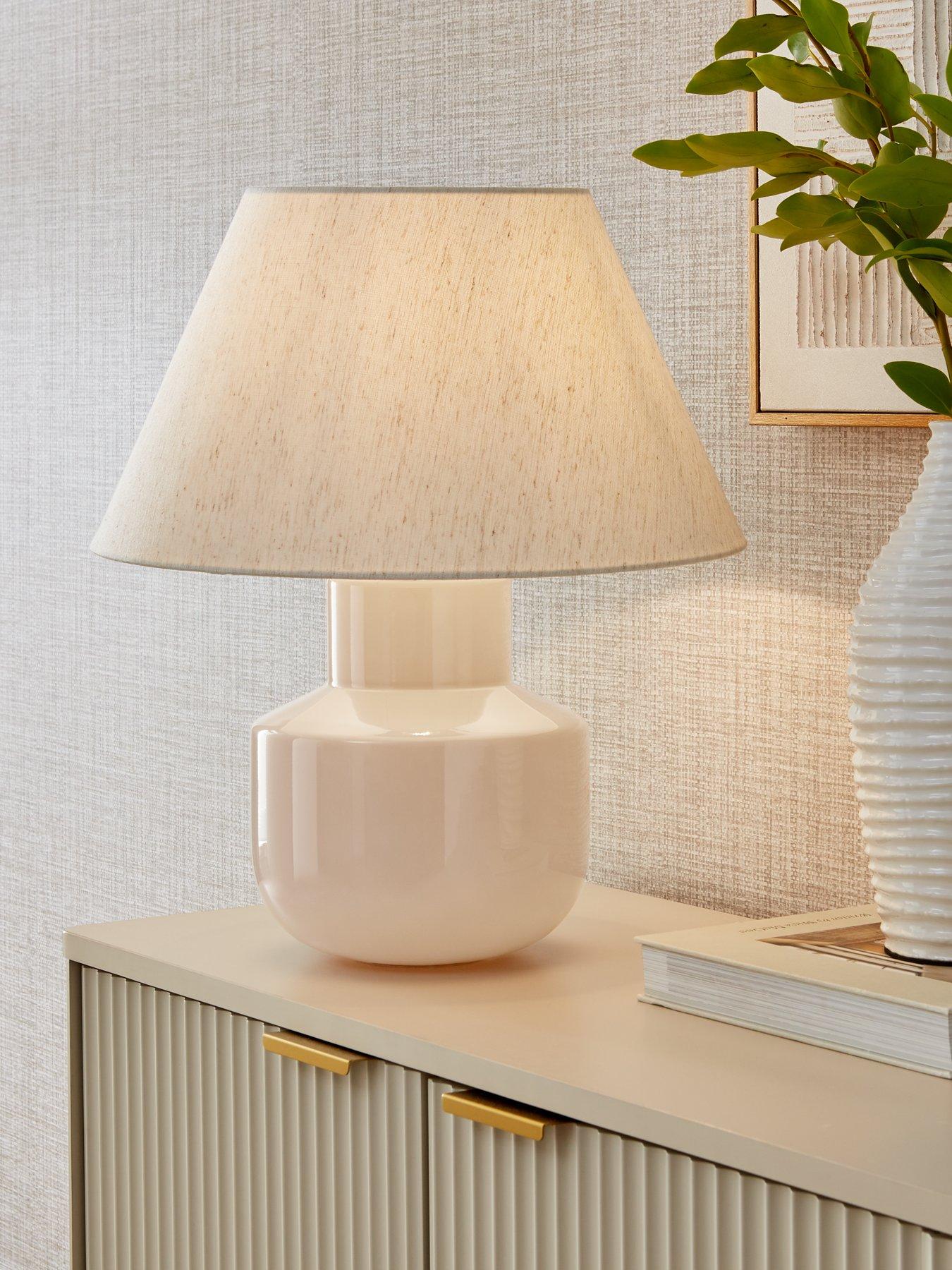 Product photograph of Very Home Milky Glass Urn Table Lamp from very.co.uk