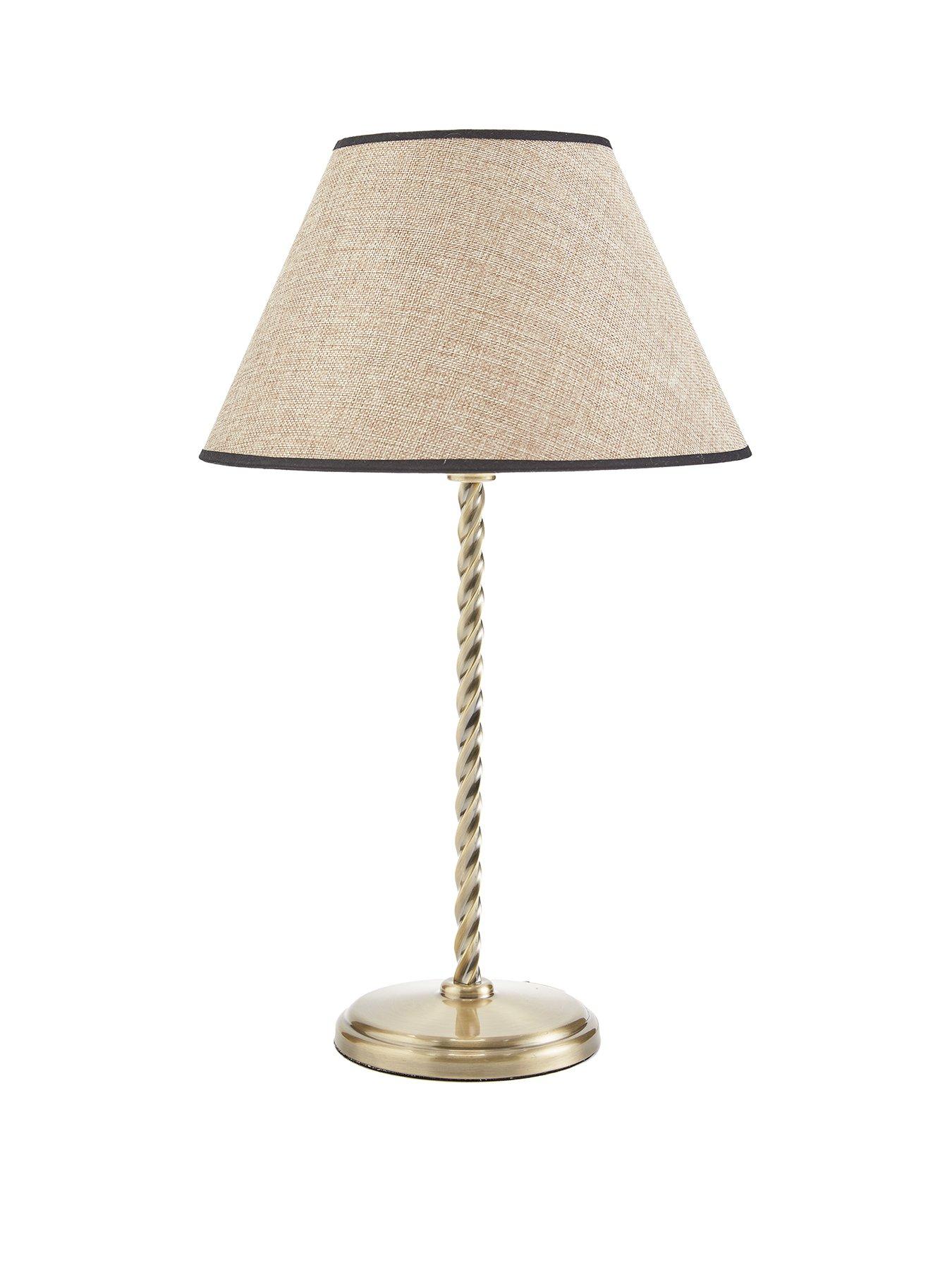 Image 2 of 6 of The Very Collection Twist Antique Brass Table Lamp