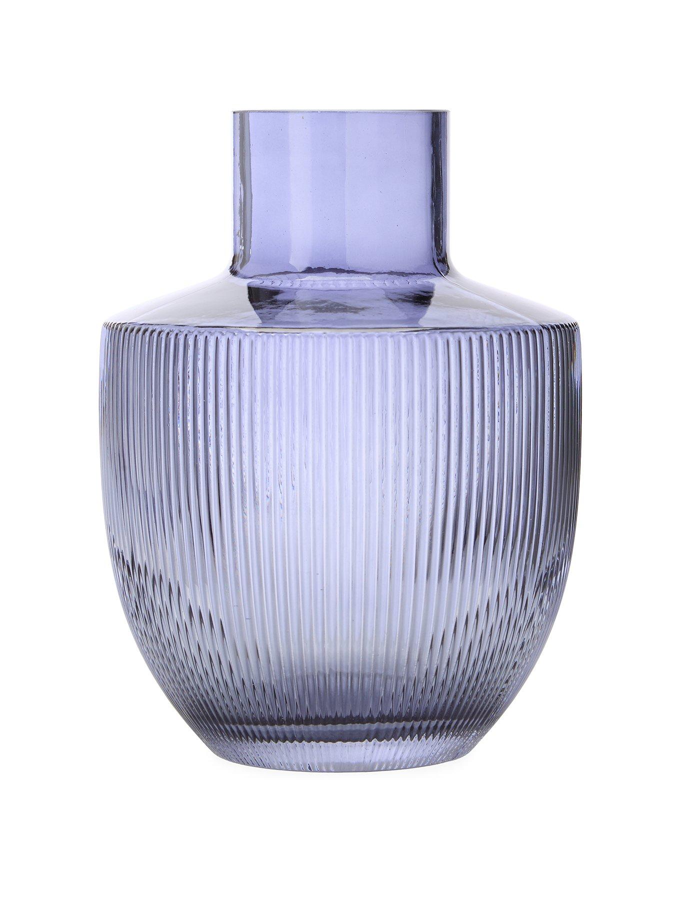 Image 2 of 7 of The Very Collection Ribbed Run Vase - Blue