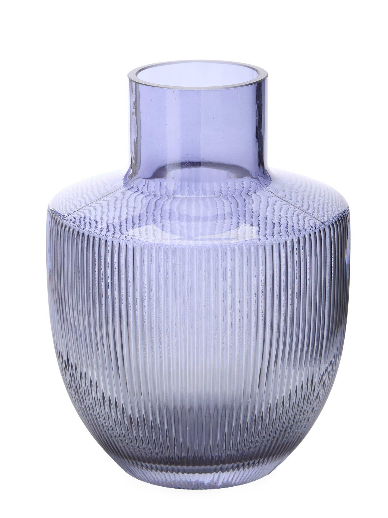 Image 3 of 7 of The Very Collection Ribbed Run Vase - Blue