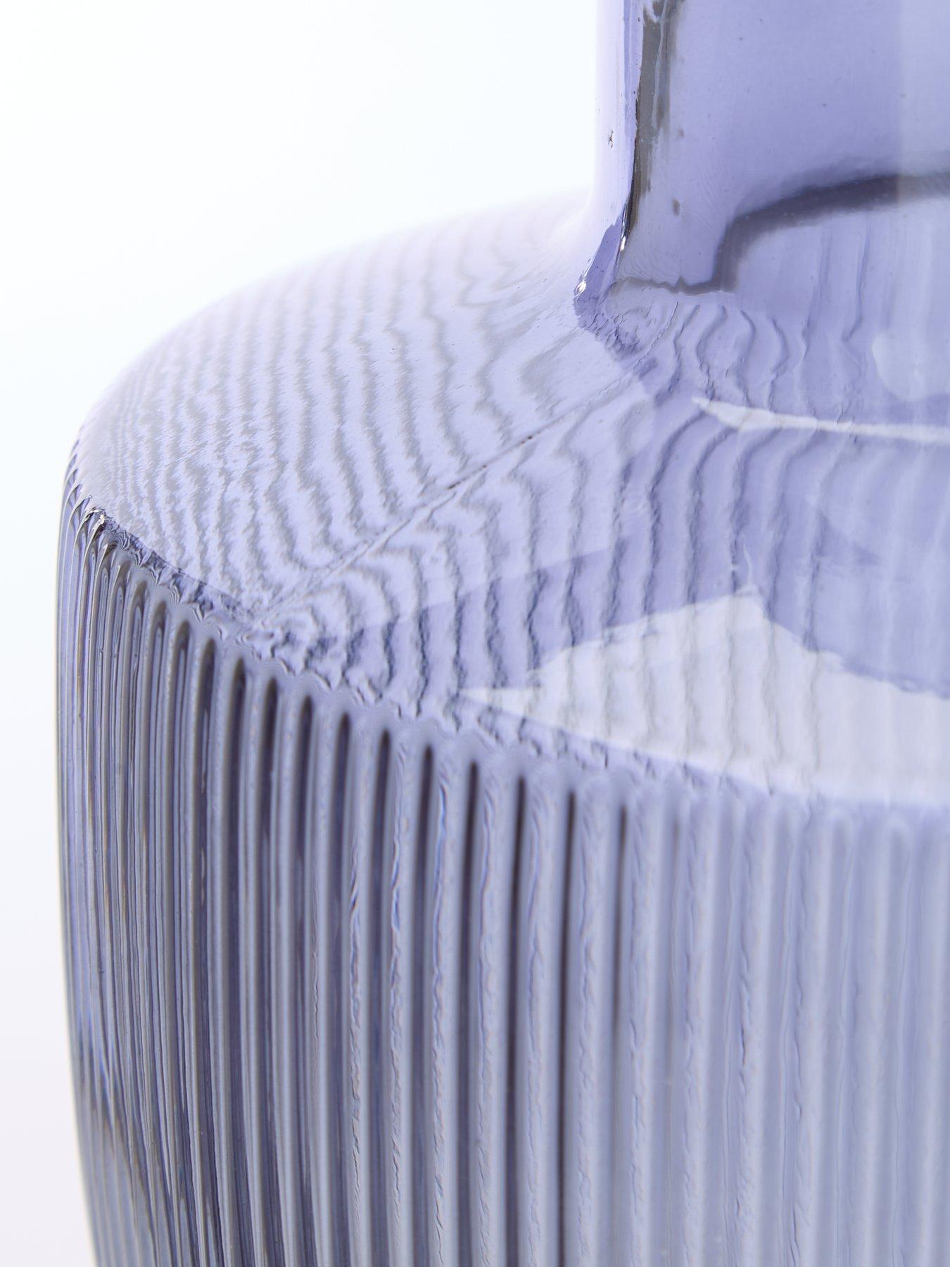 Image 4 of 7 of The Very Collection Ribbed Run Vase - Blue