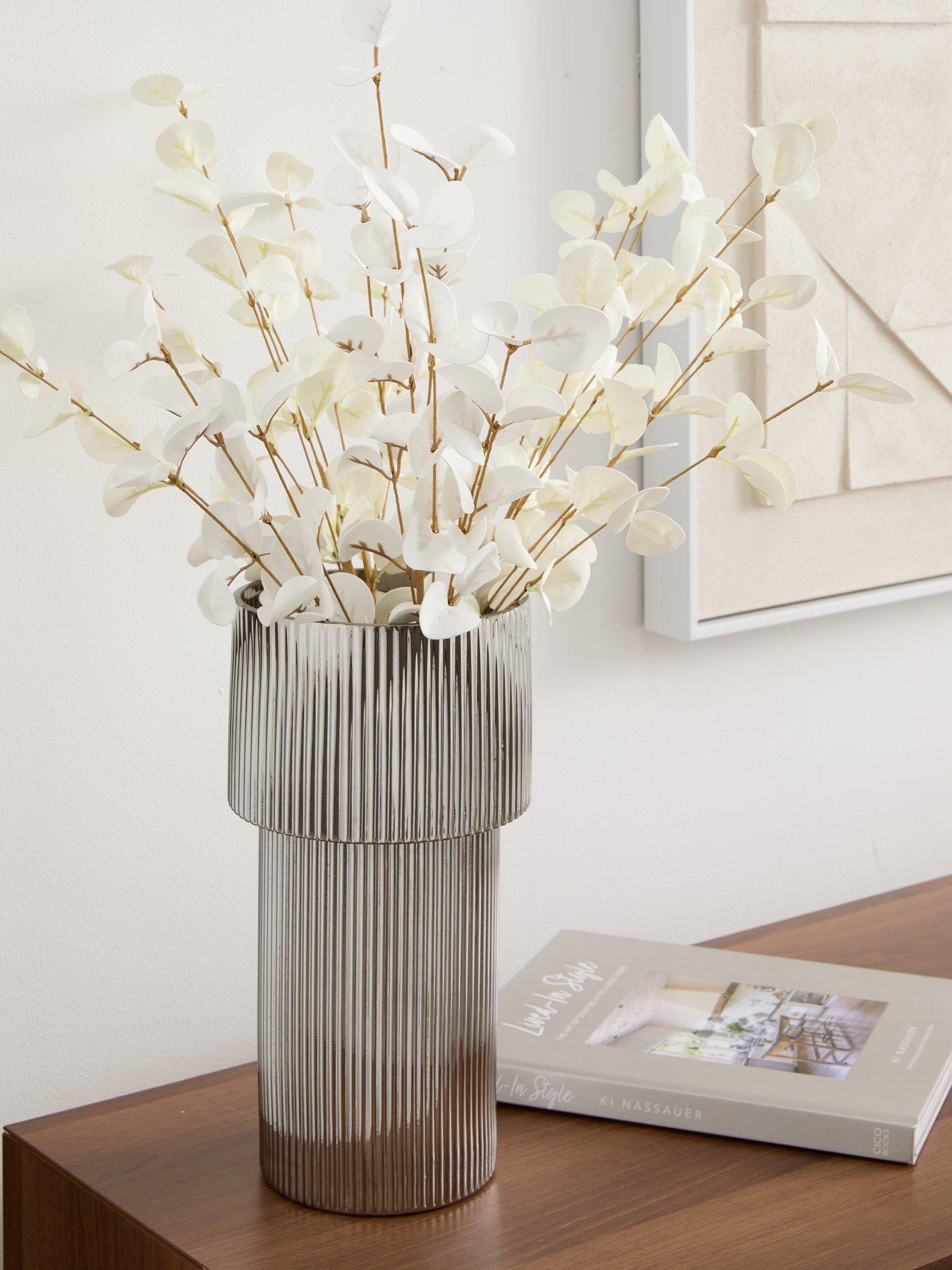 The Very Collection Chrome Ribbed Vase