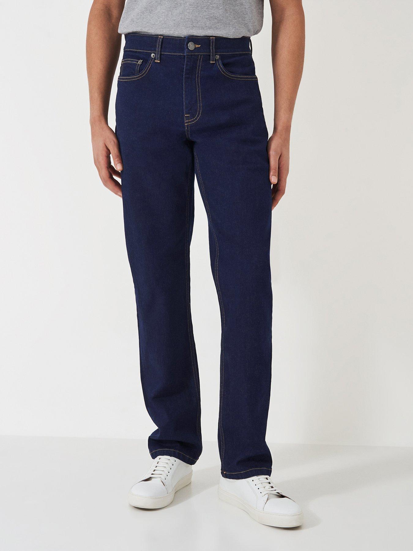 Image 1 of 6 of Crew Clothing Parker Straight Fit Jeans - Blue