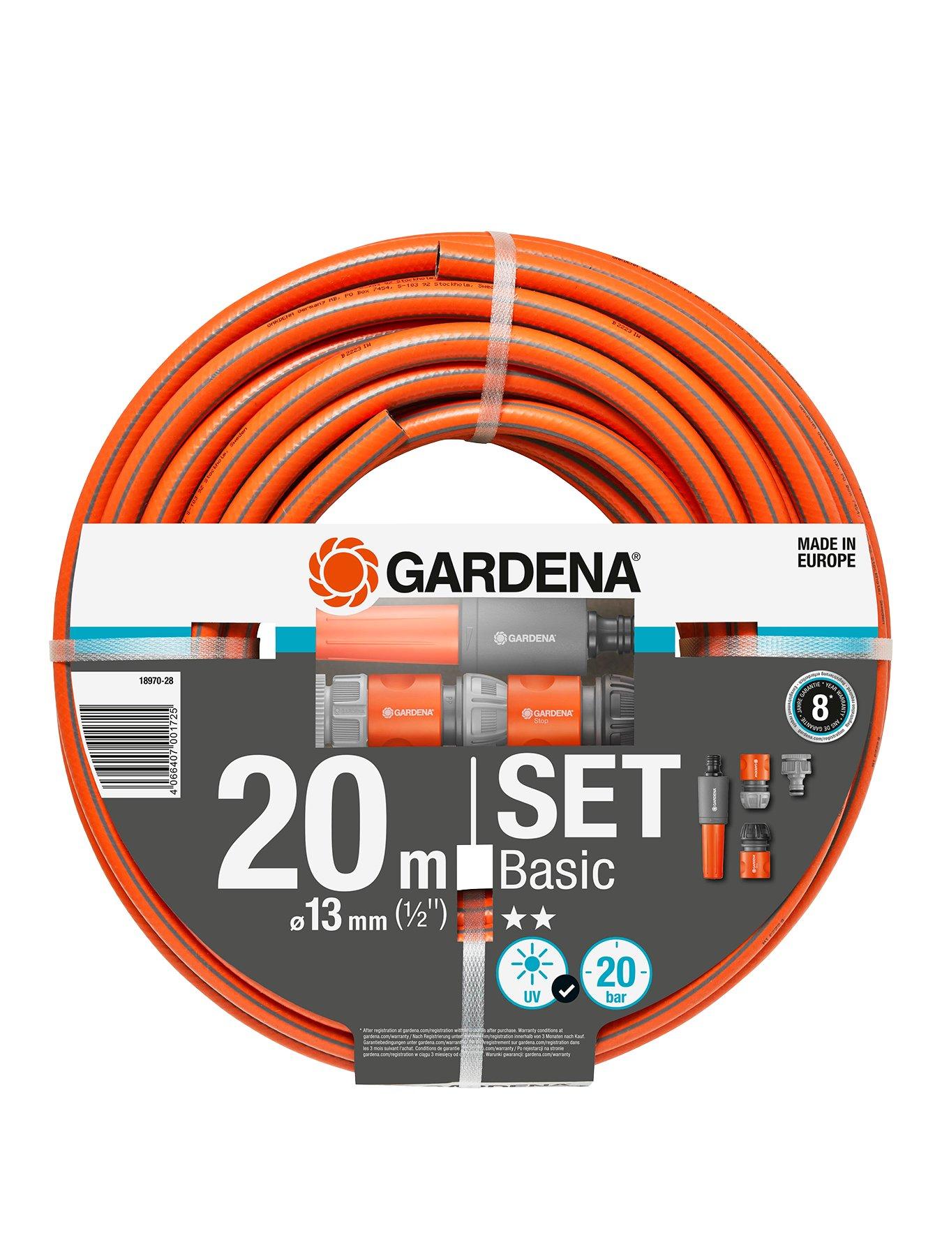 Product photograph of Gardena Basic Hose Set 20 M from very.co.uk