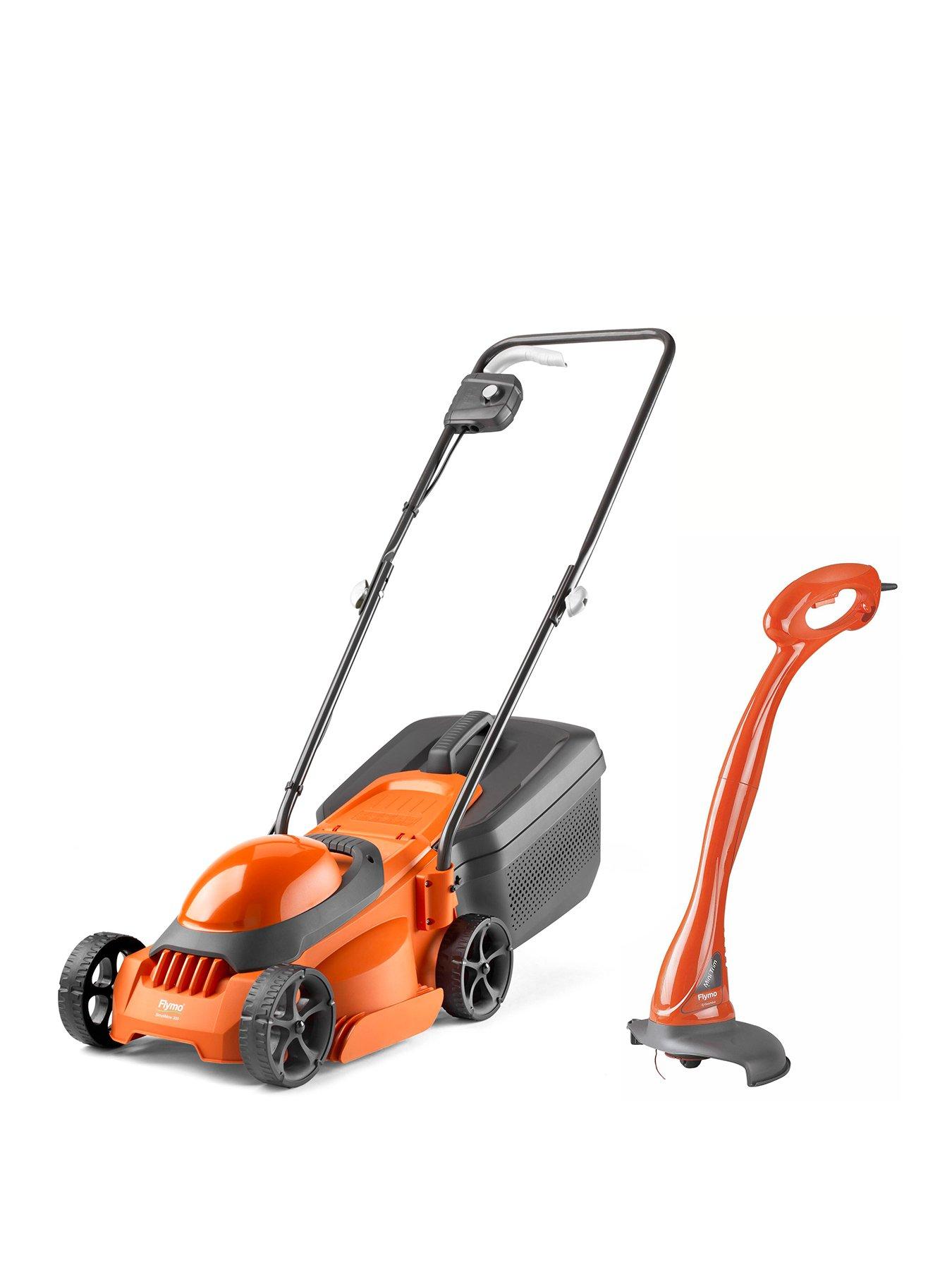 Product photograph of Flymo Simplimow 300 Electric Rotary Lawnmower Mini Trim Grass Trimmer Twin Pack from very.co.uk