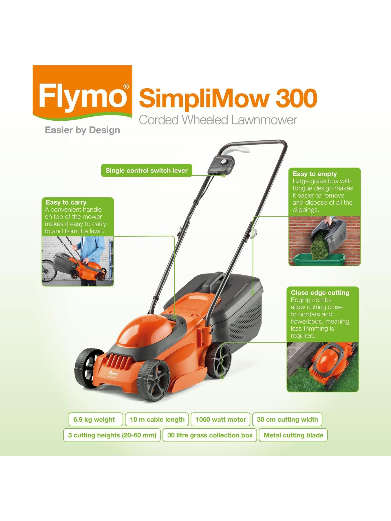 Flymo SimpliMow 300 Electric Rotary Lawnmower Mini Trim Grass Trimmer Twin Pack Very