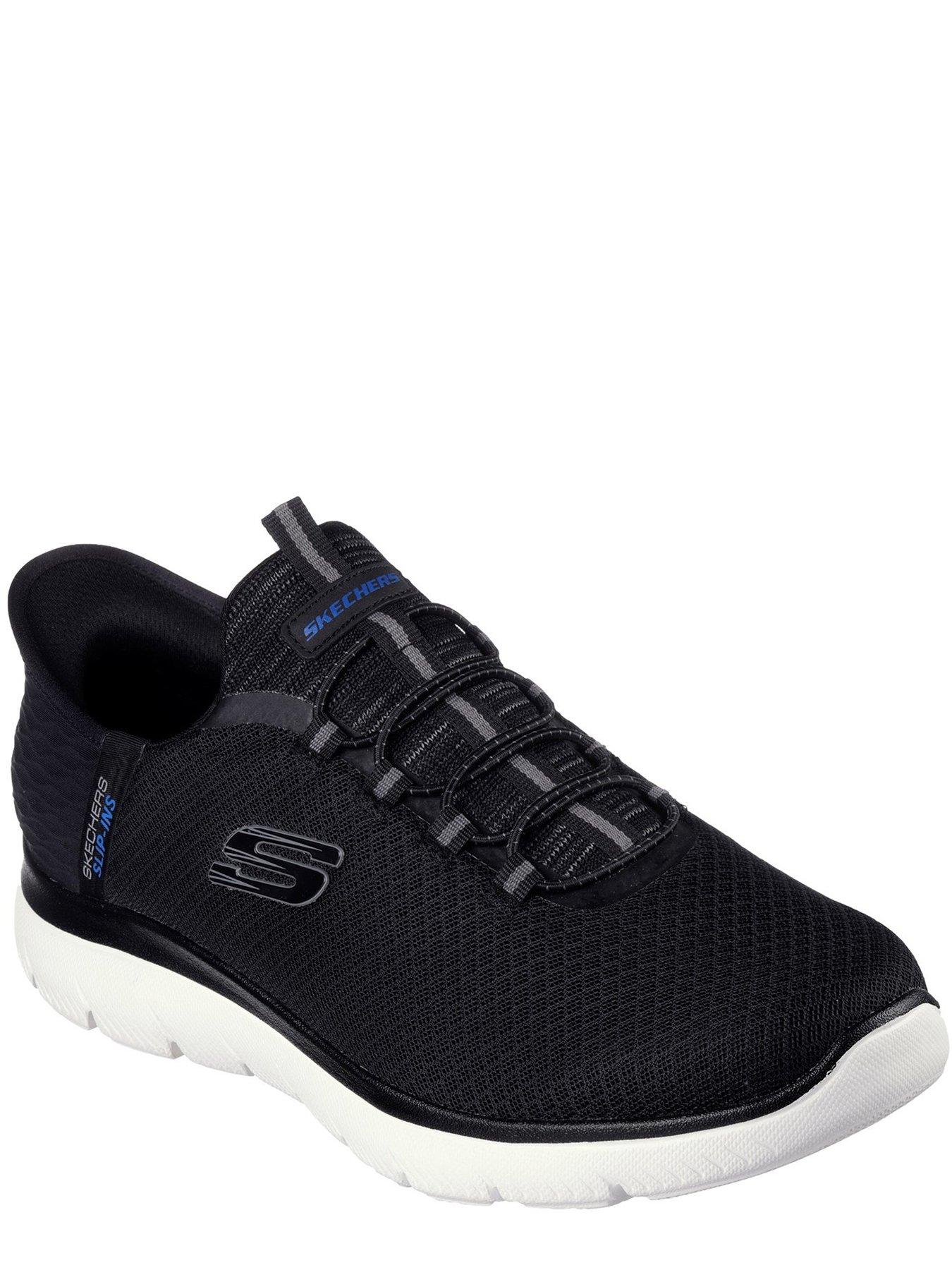 Skechers Wide Fit Summits Slip-Ins Trainers - Black | Very.co.uk