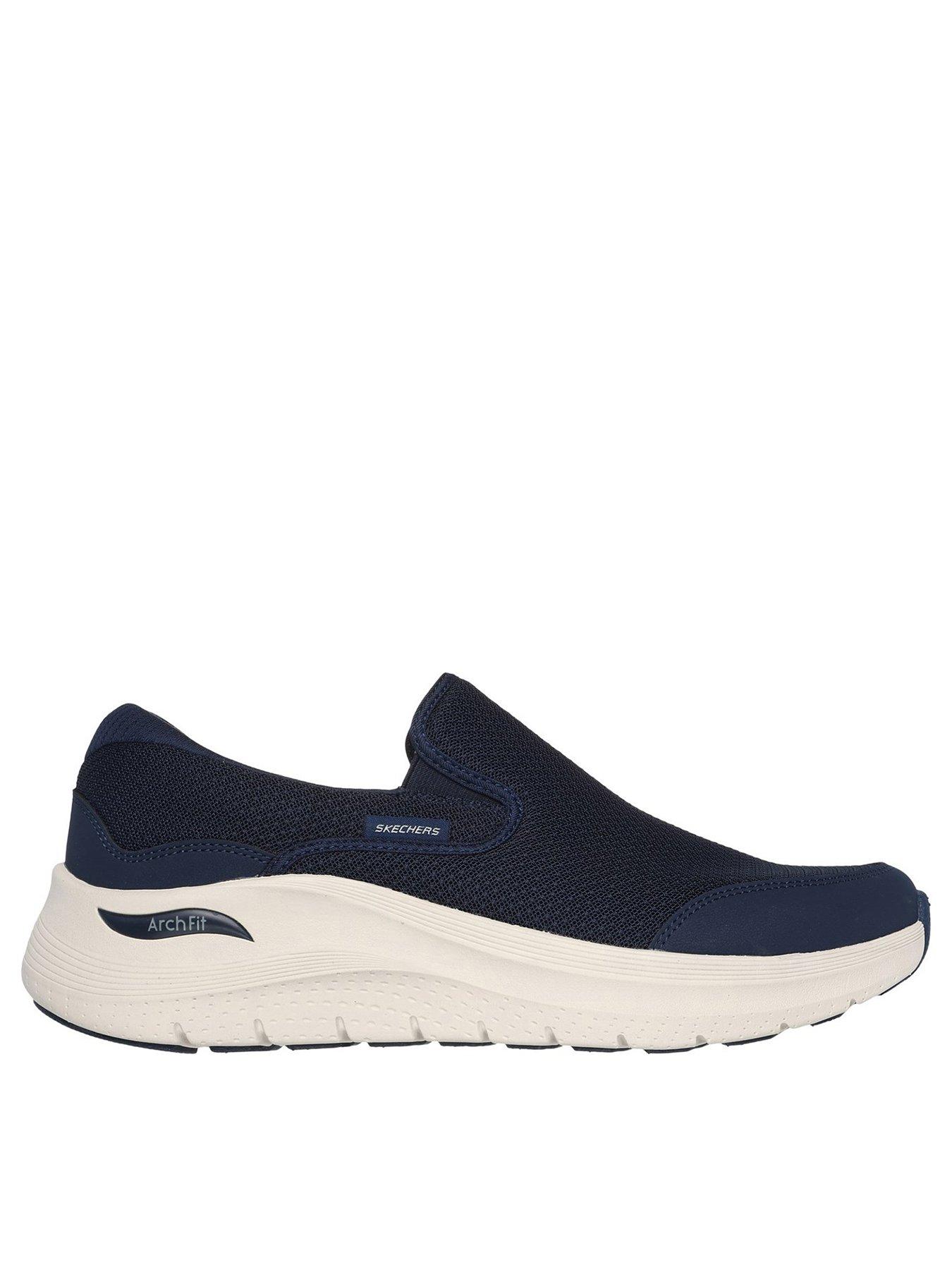 Skechers grey best sale slip on trainers