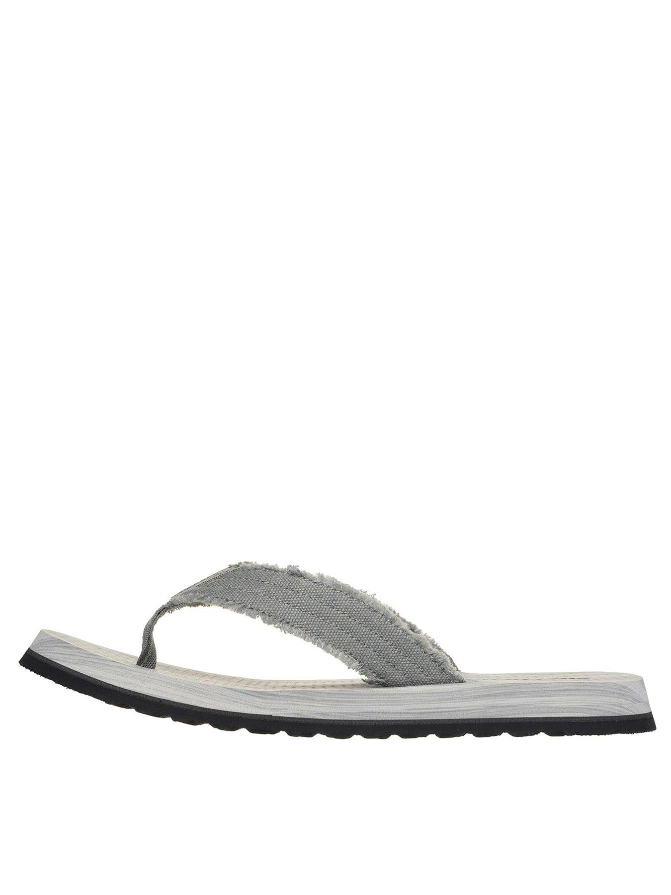 Skechers grey 2025 flip flops