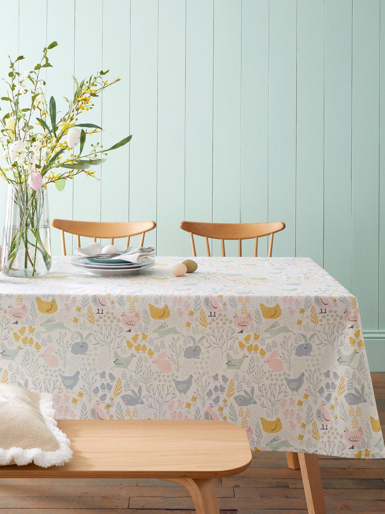 Product photograph of Catherine Lansfield Cottage Friends Tablecloth Ndash 137 X 178 Cm from very.co.uk
