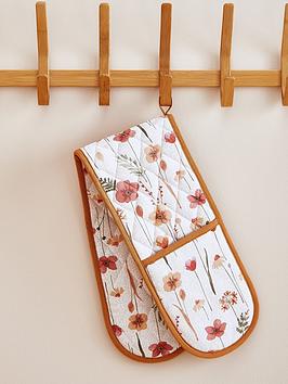 Product photograph of Catherine Lansfield Harvest Flowers Double Oven Glove from very.co.uk