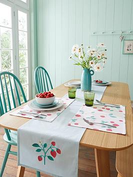 Product photograph of Catherine Lansfield Strawberry Garden Table Runner from very.co.uk