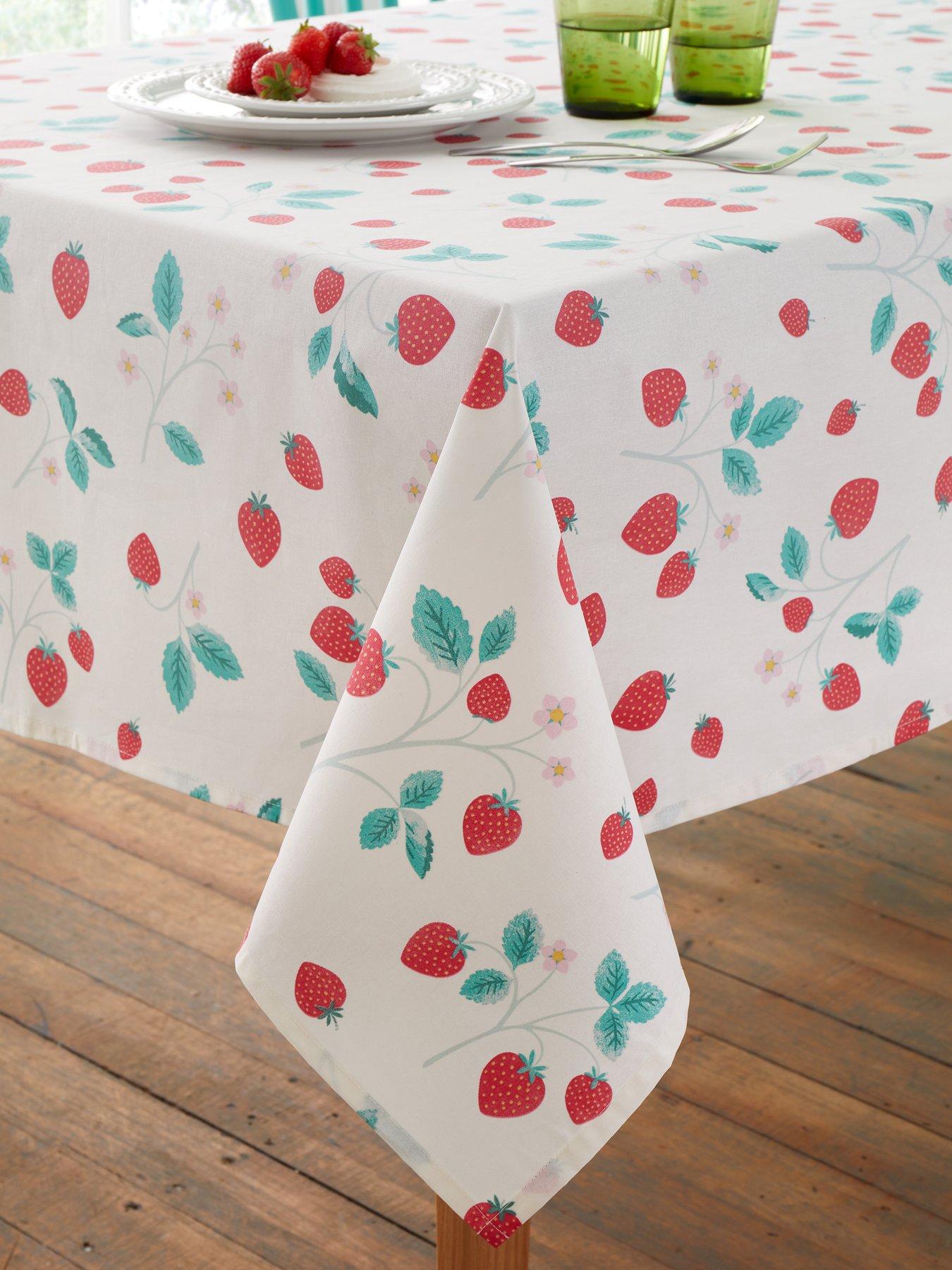 Image 3 of 3 of Catherine Lansfield Strawberry Garden Cotton Tablecloth