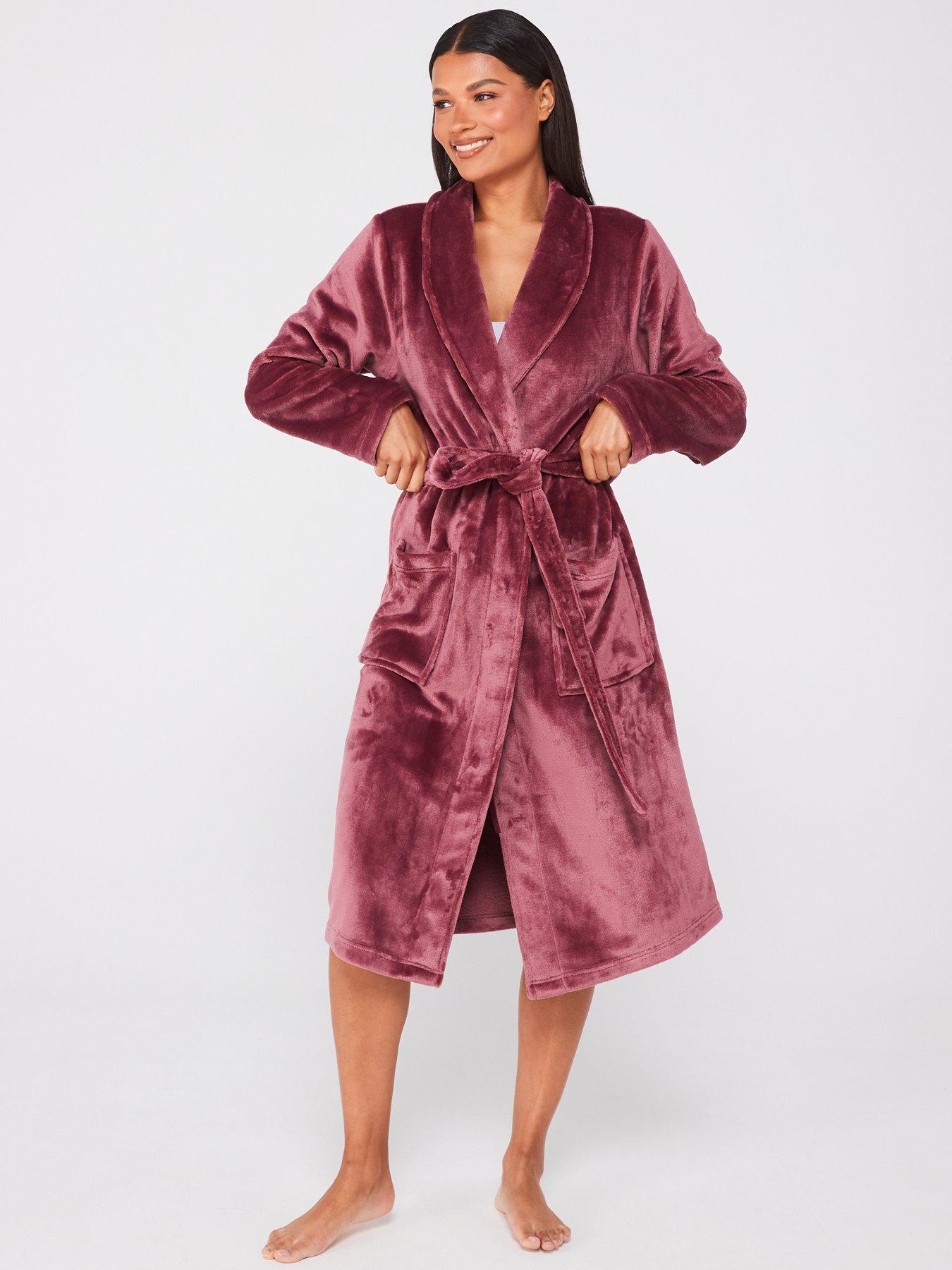 Silk dressing gown red deals