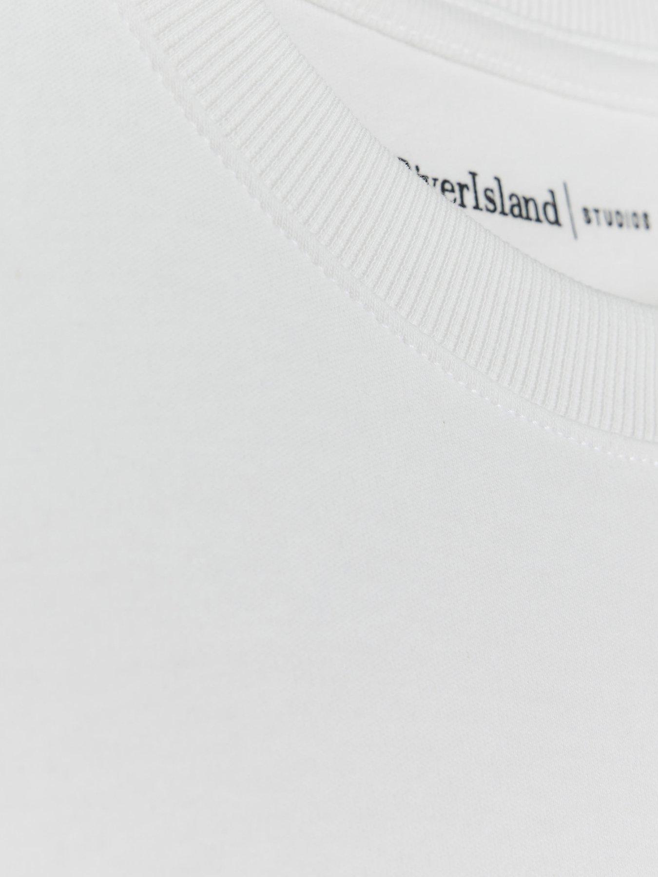 River Island Short Sleeve Ri Studio Slim T-shirt - White | Very.co.uk