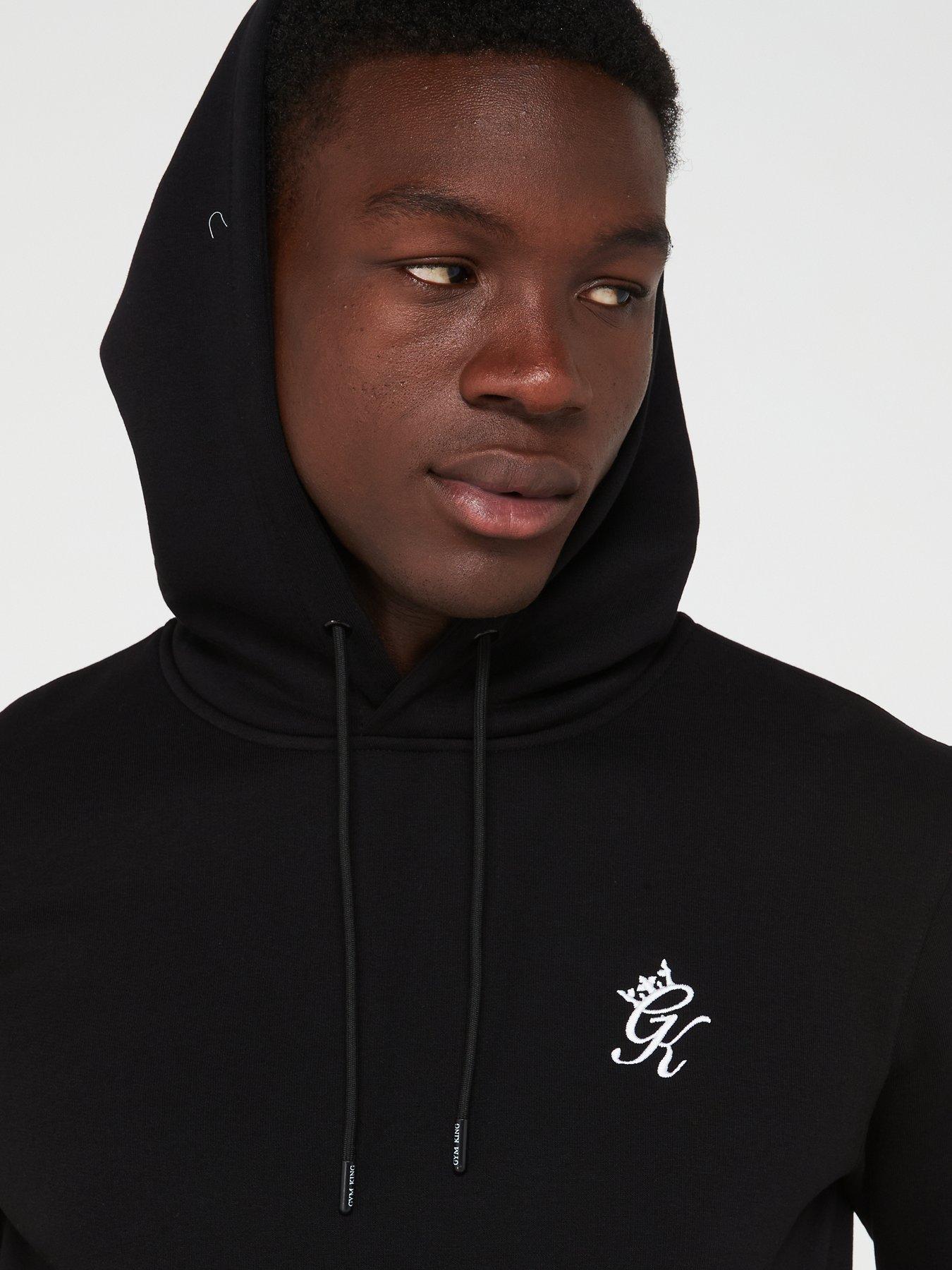 Gym King Mens Fundamental Fleece Hood - Black | Very.co.uk