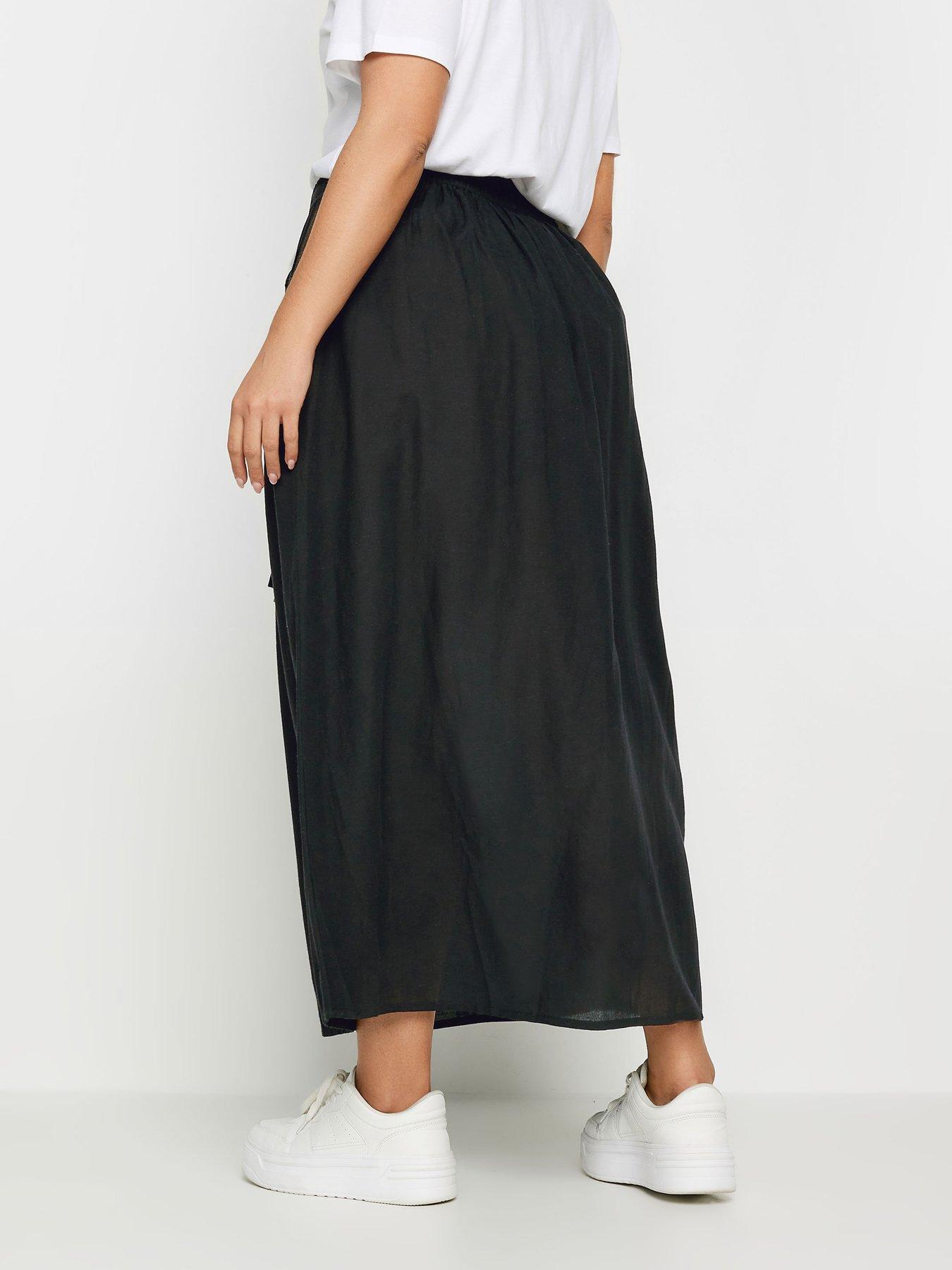 Black and white boho maxi skirt best sale