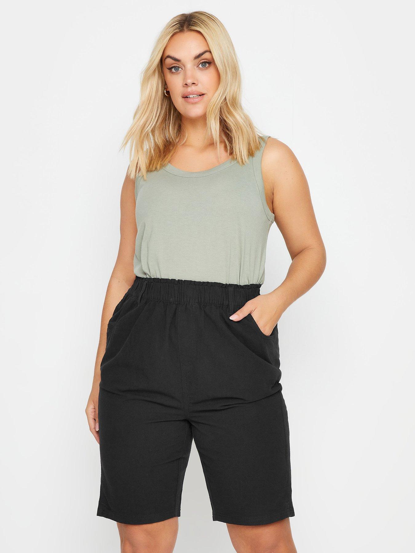 Yours Curve Cool Cotton Short Black