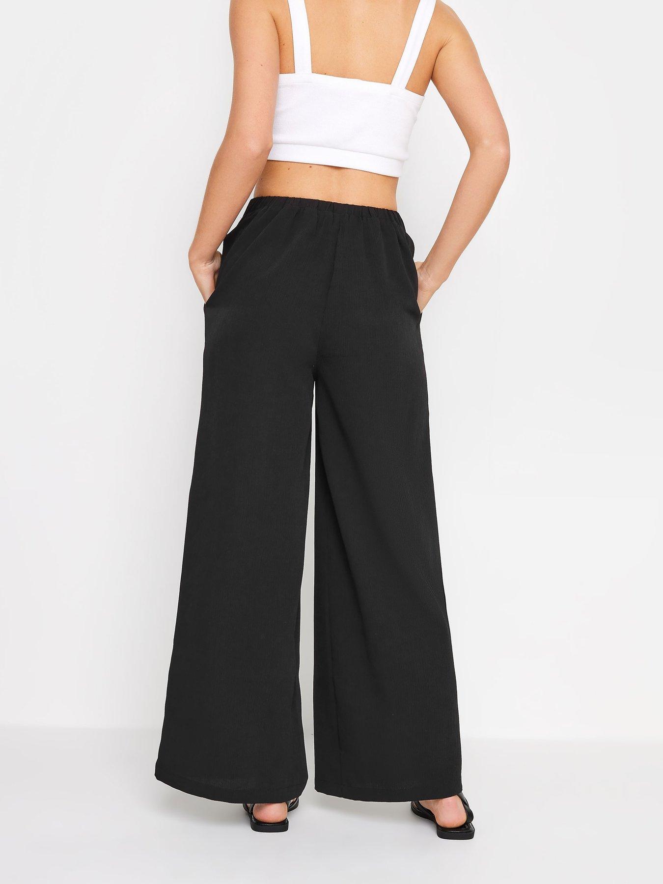 PixieGirl Petite Crinkle Poly Trouser Black | Very.co.uk