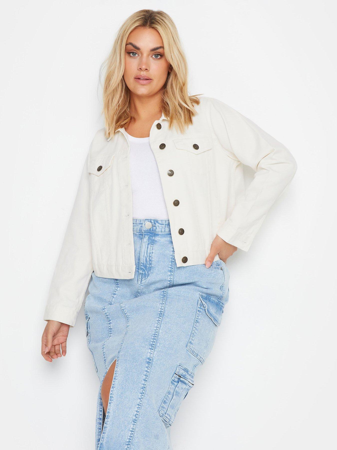 Ivory denim jacket best sale