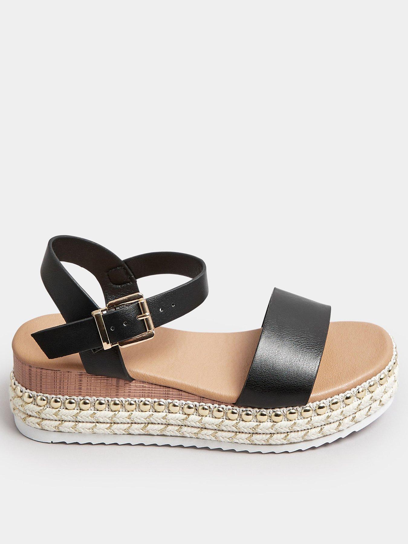 Yours Wide Fit Two Part Espadrille Black